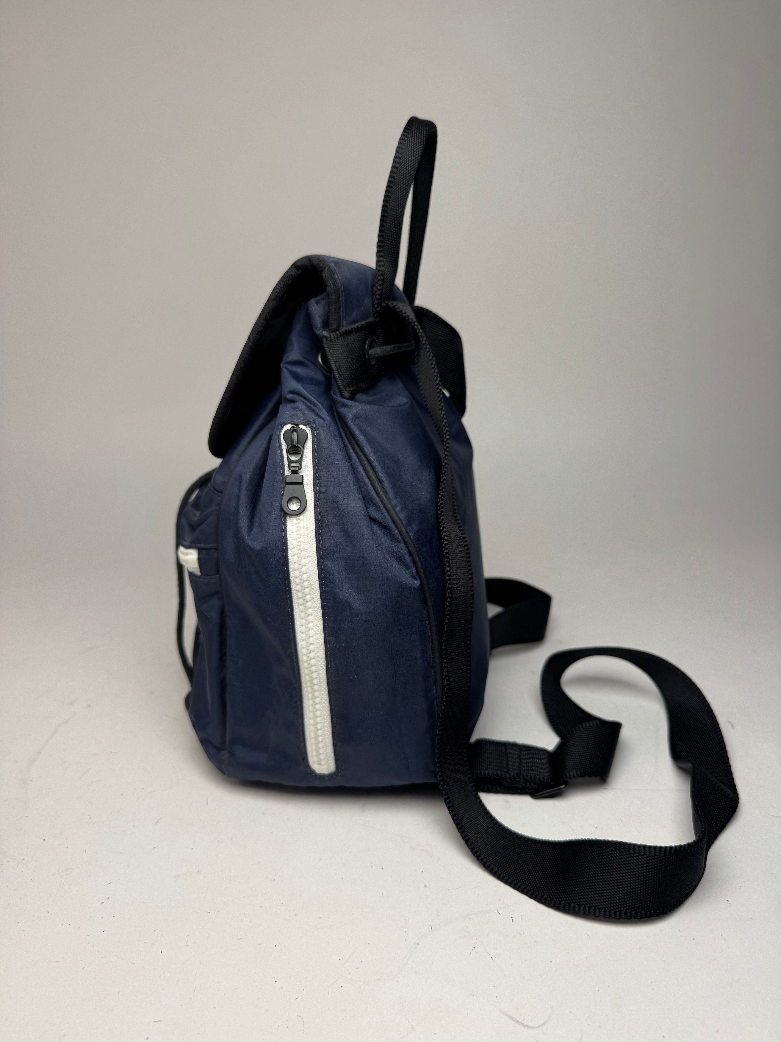 Vintage Polyester Backpack Navy Black