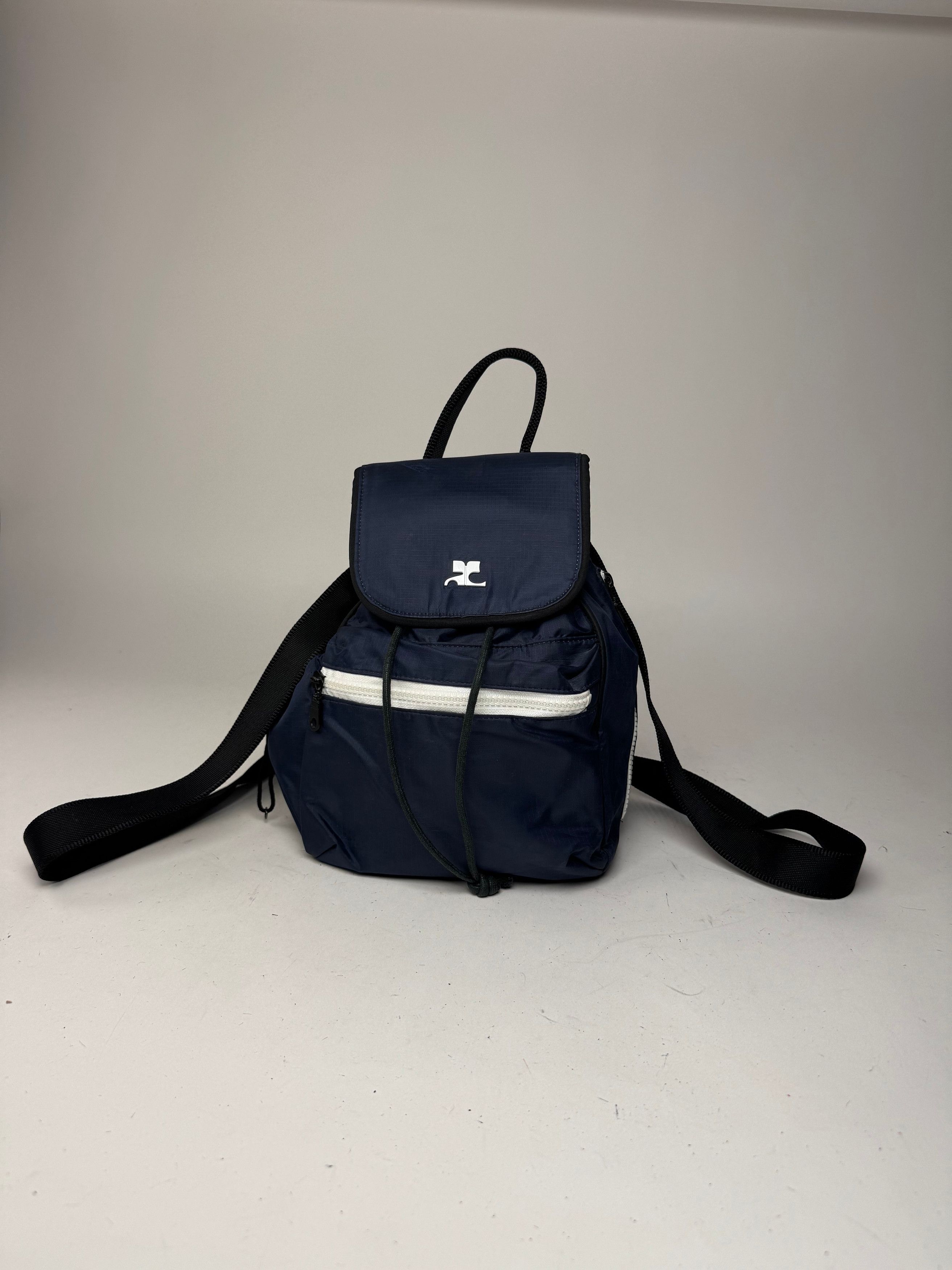Vintage Polyester Backpack Navy Black