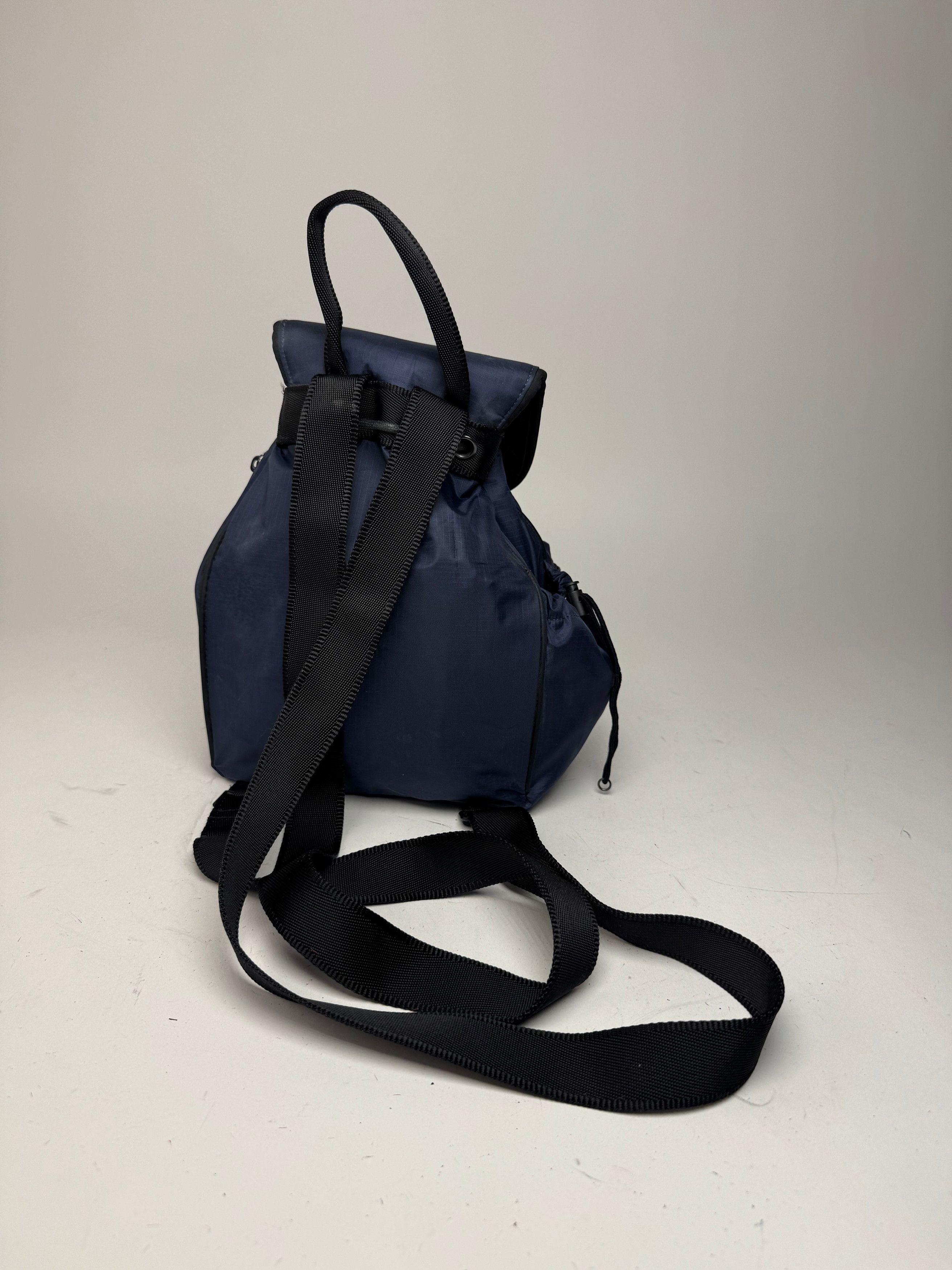Vintage Polyester Backpack Navy Black