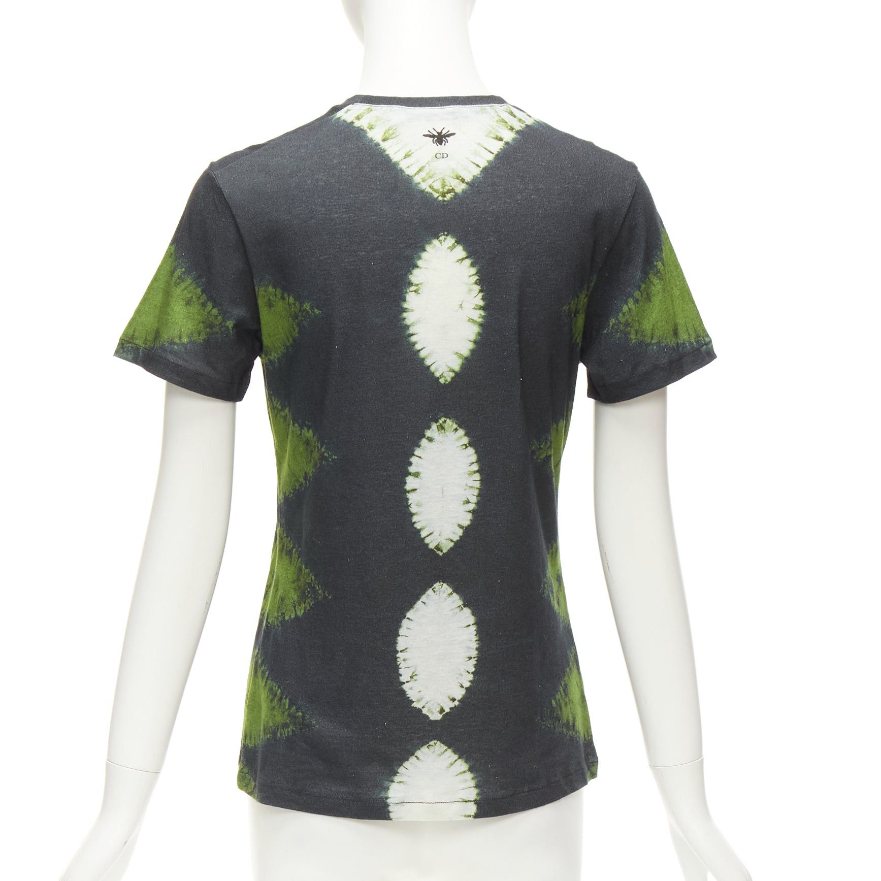 Dior CHRISTIAN DIOR J'adior green grey tie dye cotton linen 8 tshirt XS Size S / US 4 / IT 40 - 5 Thumbnail