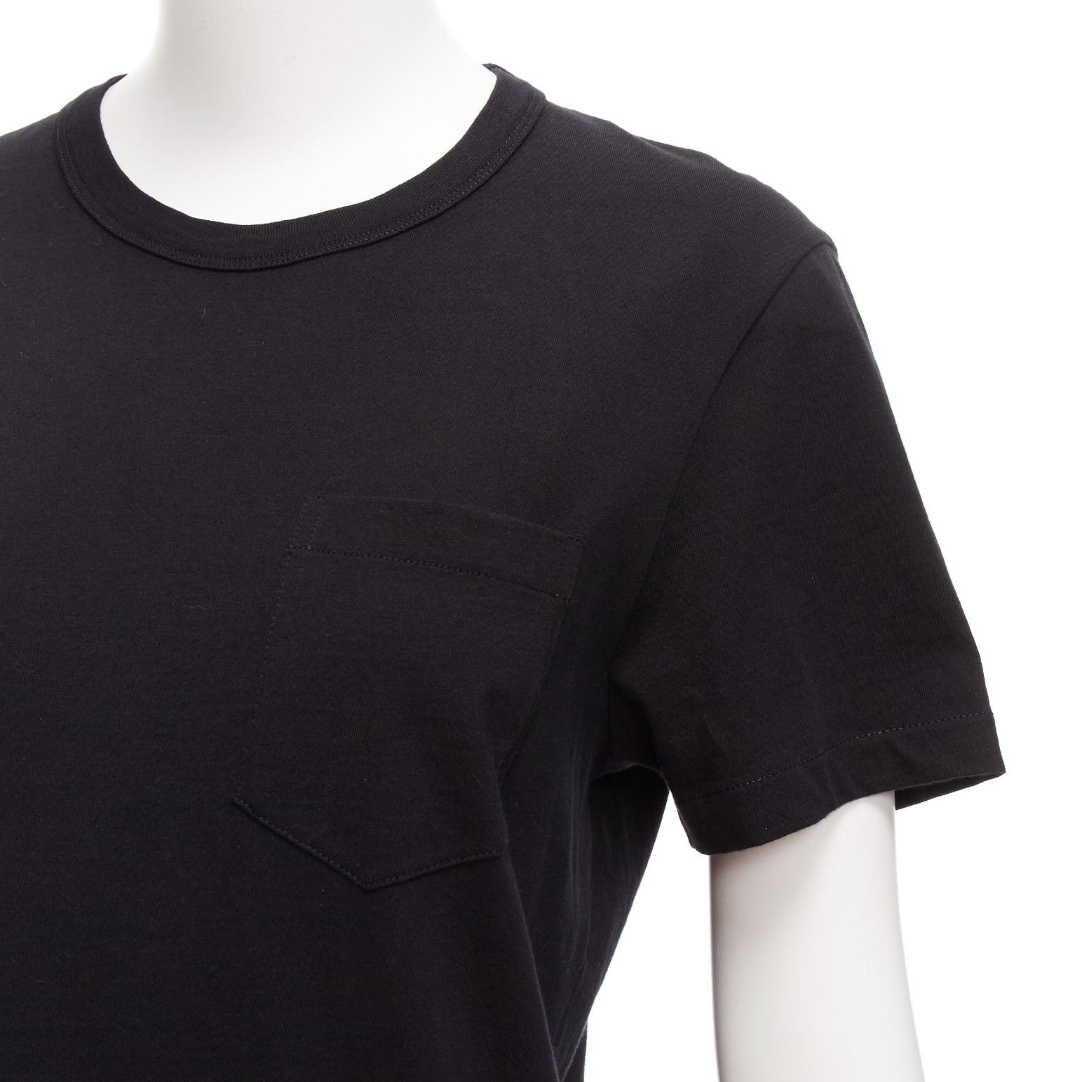 Tom Ford TOM FORD black TF logo embroidered pocketed round neck tshirt IT46 XL Size L / US 10 / IT 46 - 7 Thumbnail