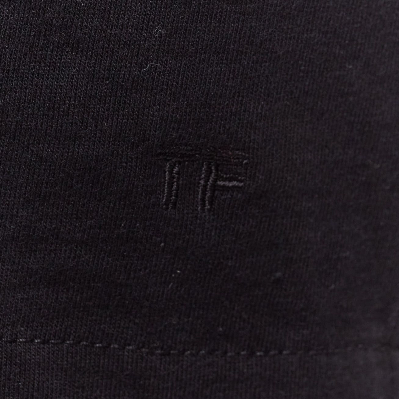 Tom Ford TOM FORD black TF logo embroidered pocketed round neck tshirt IT46 XL Size L / US 10 / IT 46 - 2 Thumbnail