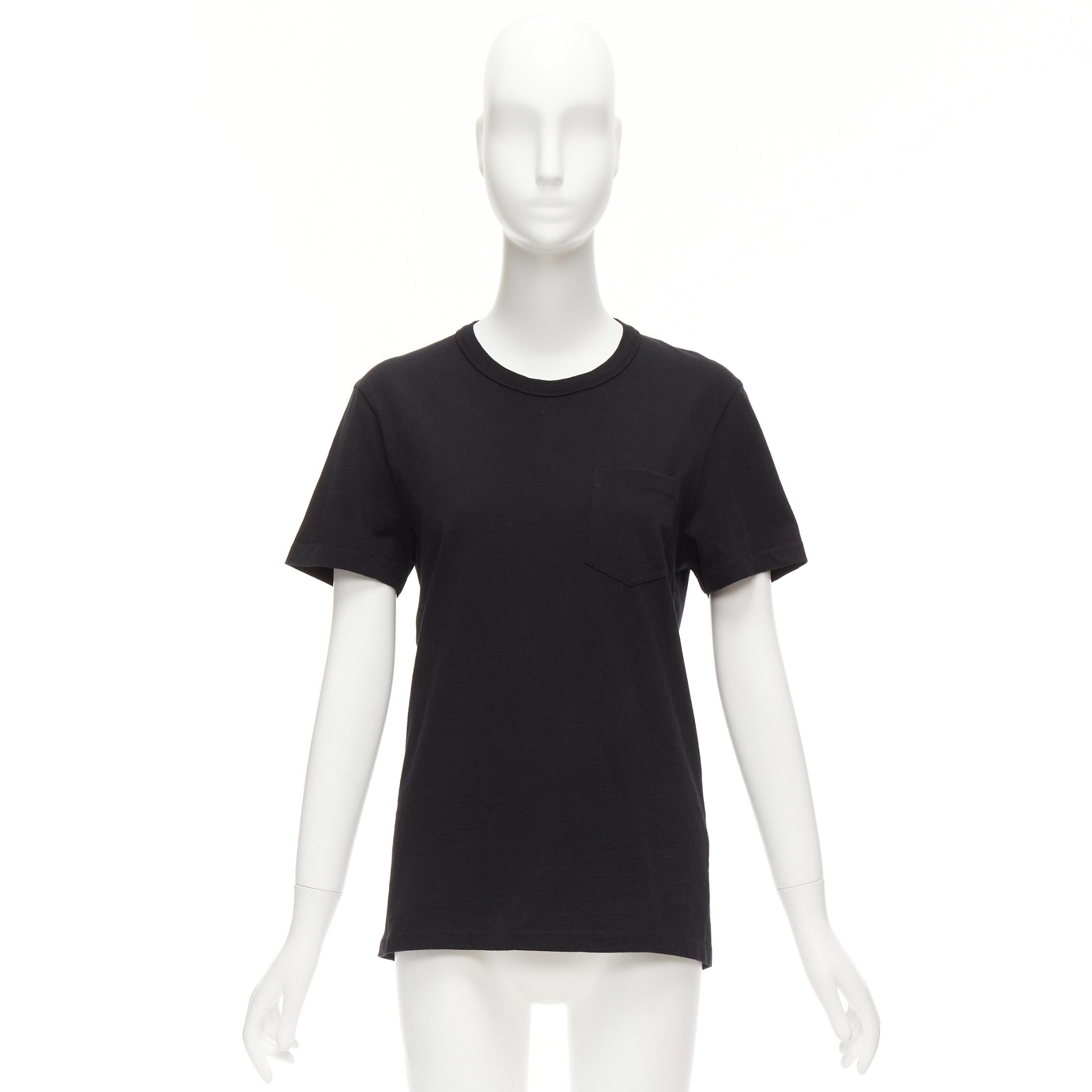 Tom Ford TOM FORD black TF logo embroidered pocketed round neck tshirt IT46 XL Size L / US 10 / IT 46 - 9 Thumbnail