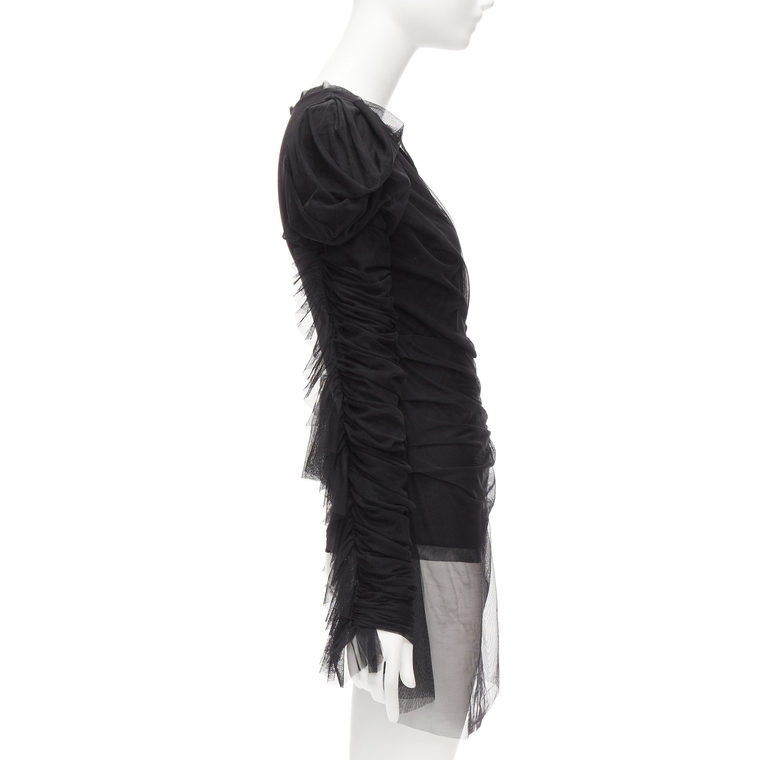 Faith Connexion FAITH CONNEXION black viscose mesh overlay silver chain crystal top S Size S / US 4 / IT 40 - 4 Thumbnail