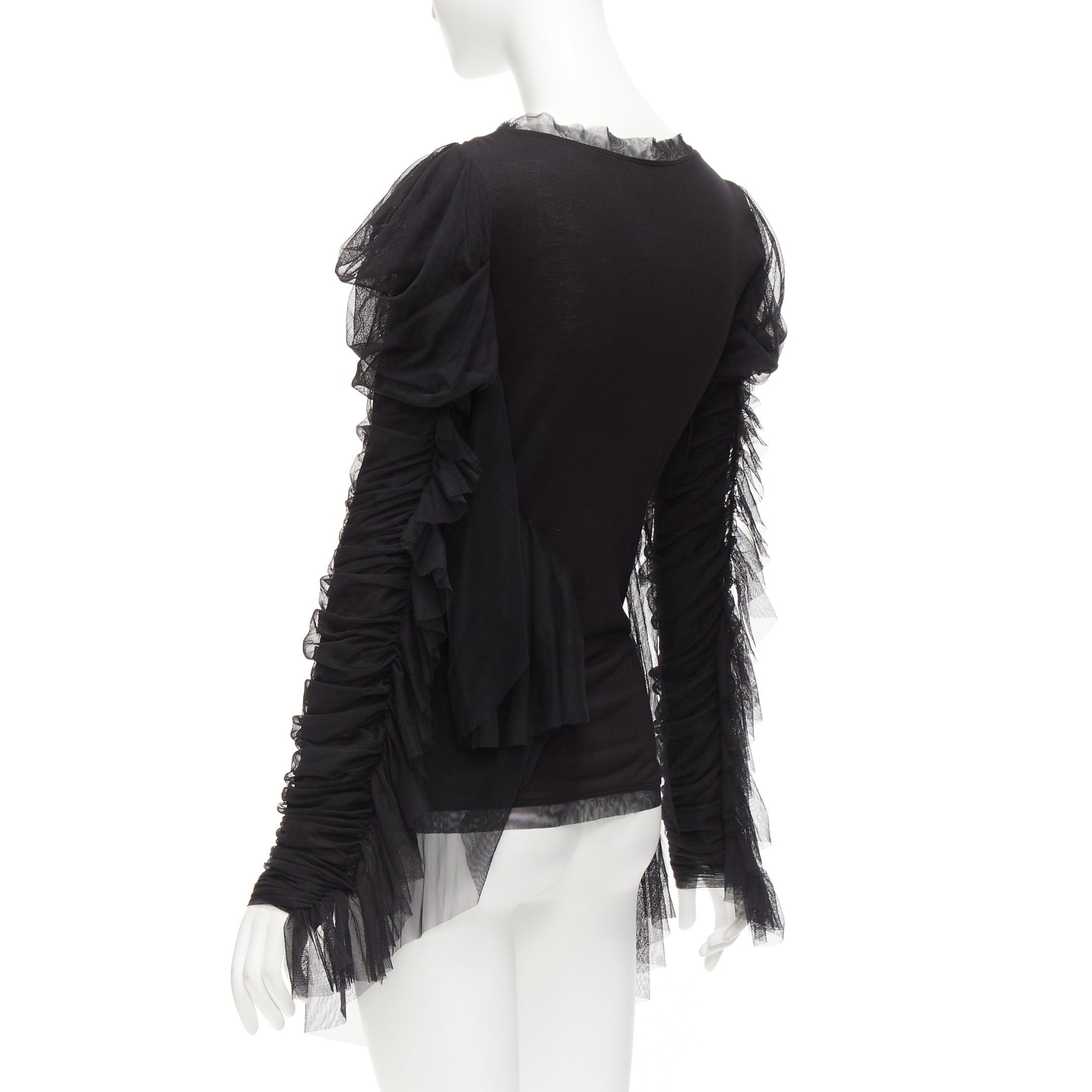 Faith Connexion FAITH CONNEXION black viscose mesh overlay silver chain crystal top S Size S / US 4 / IT 40 - 6 Thumbnail