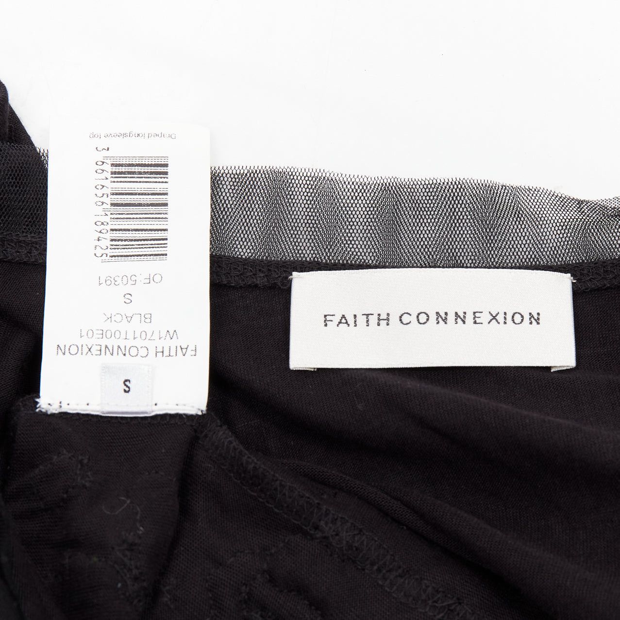 Faith Connexion FAITH CONNEXION black viscose mesh overlay silver chain crystal top S Size S / US 4 / IT 40 - 8 Thumbnail