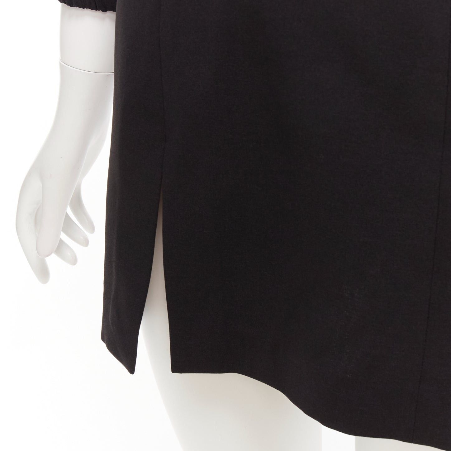Shushu/Tong SHUSHU TONG black crystal large collar puff sleeves fitted mini dress UK6 XS Size XS / US 0-2 / IT 36-38 - 7 Thumbnail