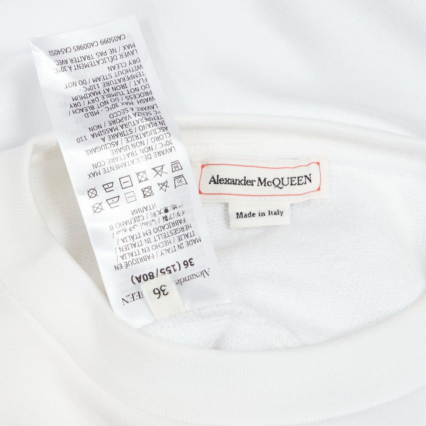 Alexander McQueen ALEXANDER MCQUEEN 2021 Anemone white red floral print cotton crew sweatshirt IT36 XXS Size XS / US 0-2 / IT 36-38 - 10 Thumbnail