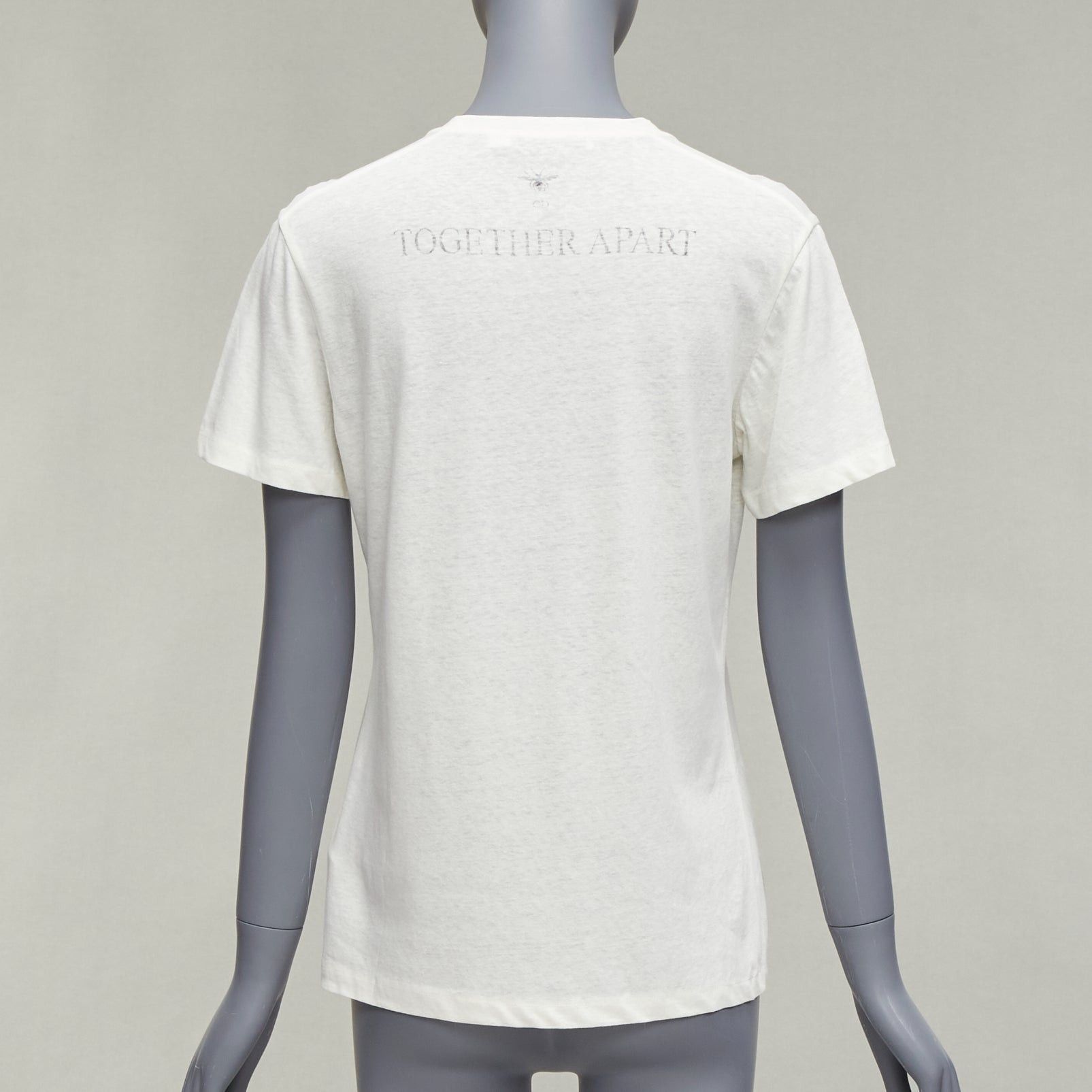 Dior DIOR 2020 MMXX Together Apart print ecru washed cotton linen sleeve tshirt XS Size S / US 4 / IT 40 - 5 Thumbnail