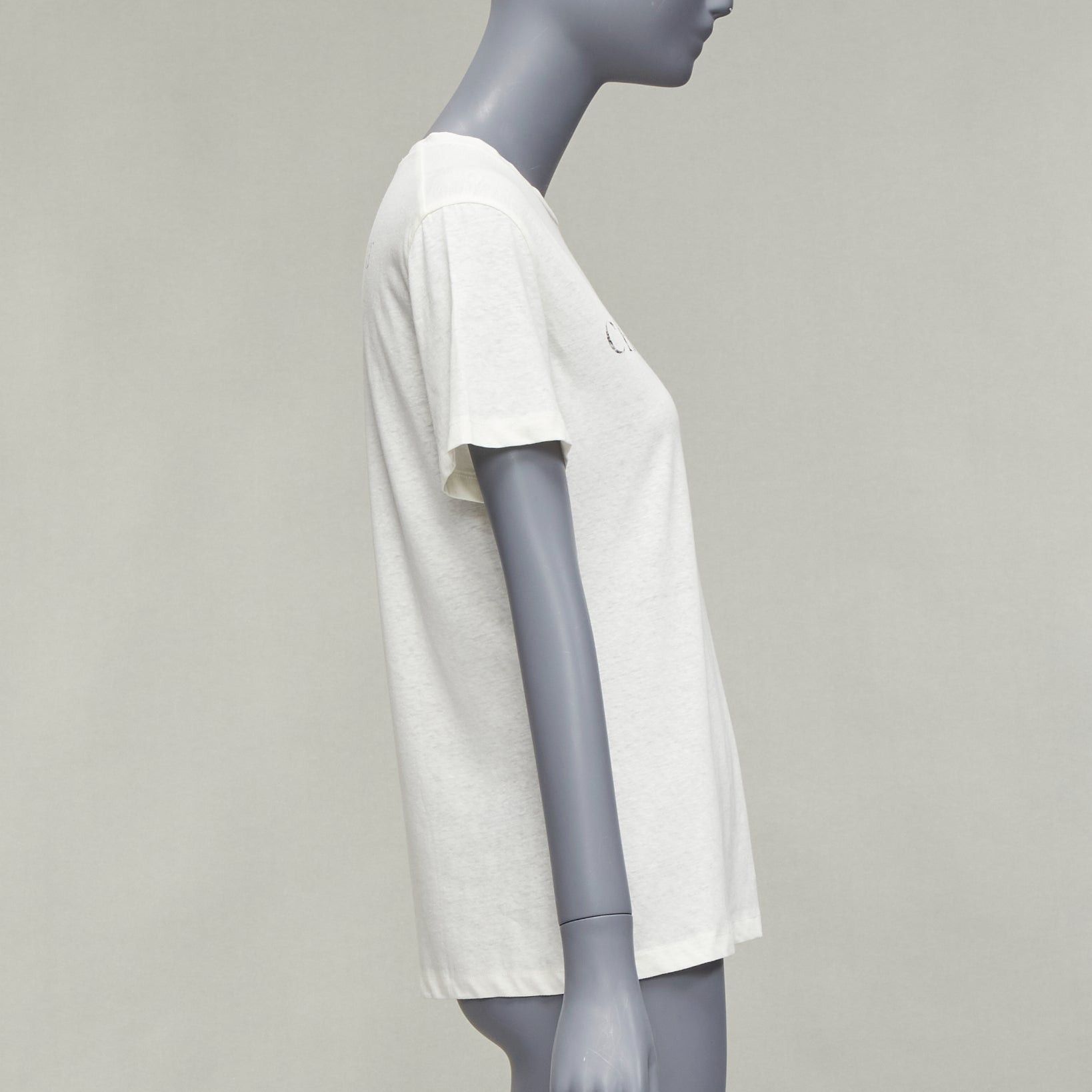 Dior DIOR 2020 MMXX Together Apart print ecru washed cotton linen sleeve tshirt XS Size S / US 4 / IT 40 - 4 Thumbnail