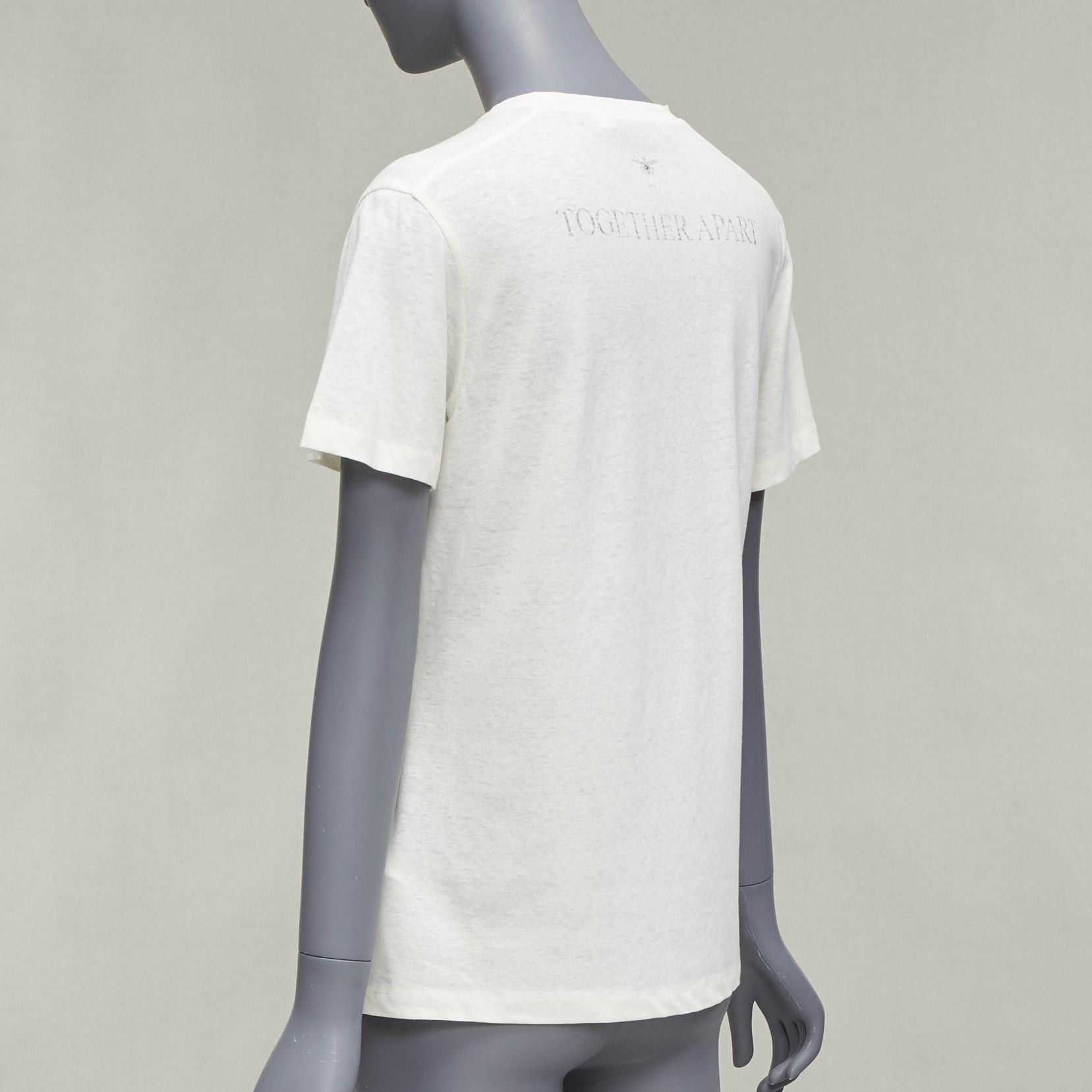 Dior DIOR 2020 MMXX Together Apart print ecru washed cotton linen sleeve tshirt XS Size S / US 4 / IT 40 - 6 Thumbnail