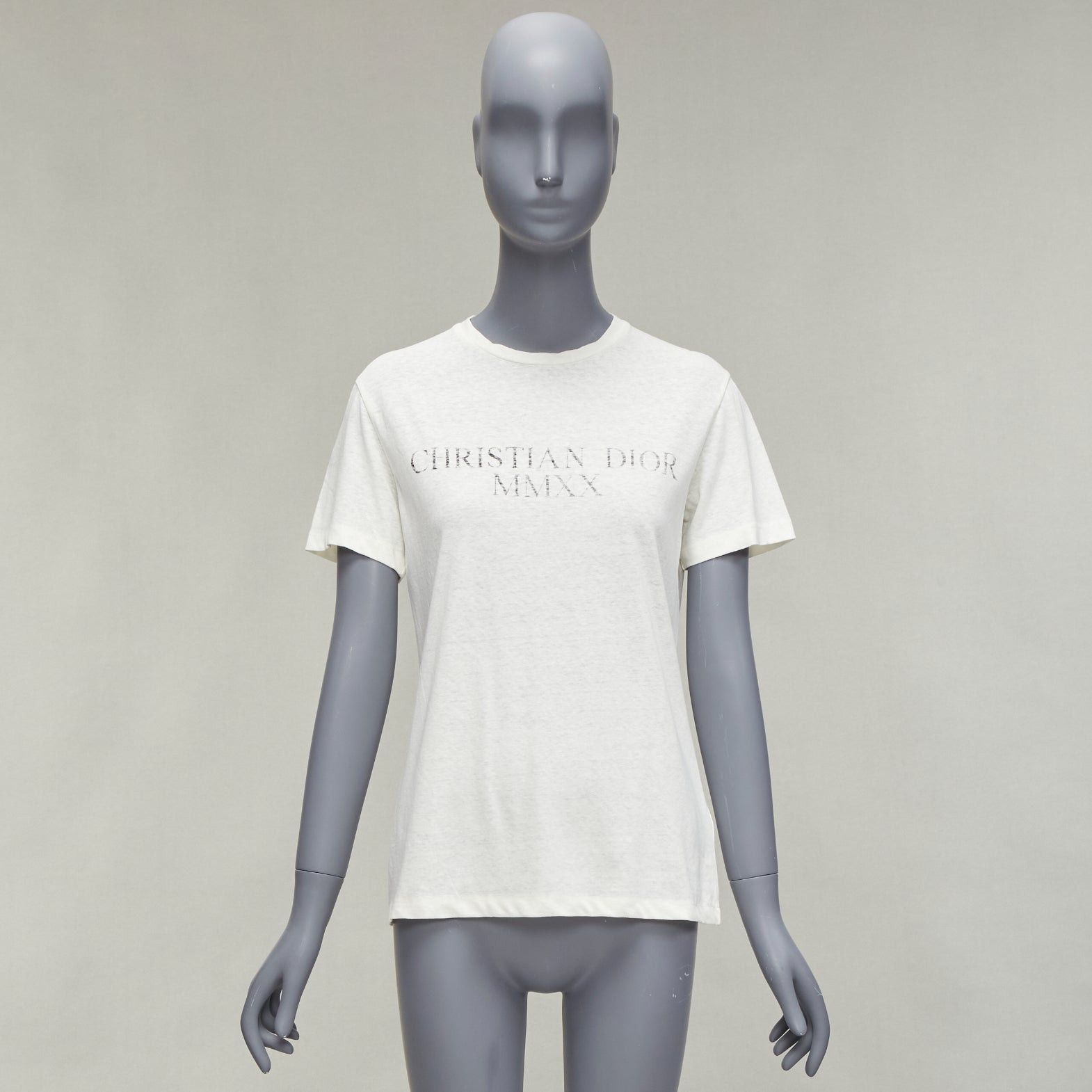 Dior DIOR 2020 MMXX Together Apart print ecru washed cotton linen sleeve tshirt XS Size S / US 4 / IT 40 - 9 Thumbnail