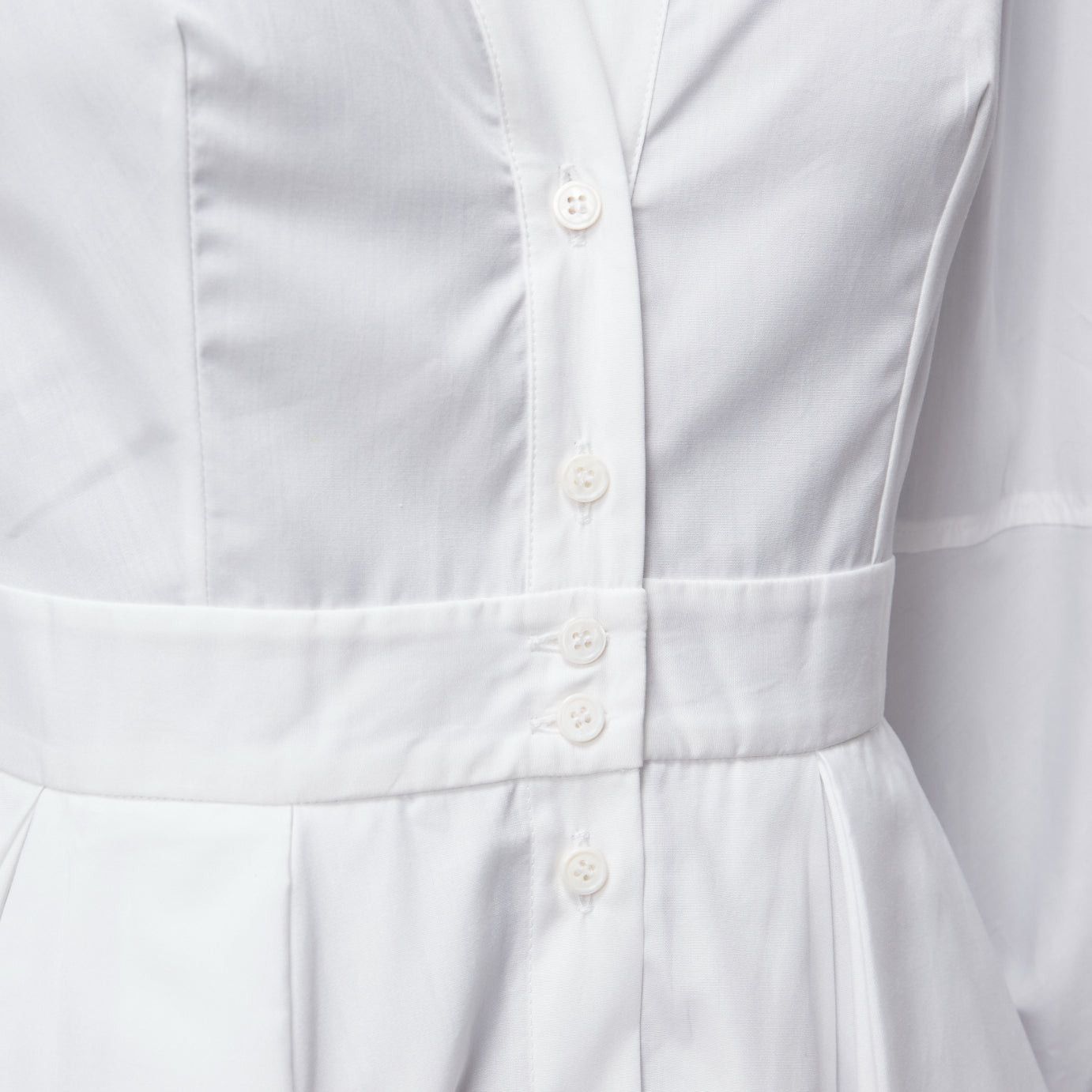Alexander McQueen ALEXANDER MCQUEEN white cotton V-neck balloon sleeve peplum dress shirt IT38 XS Size XS / US 0-2 / IT 36-38 - 7 Thumbnail