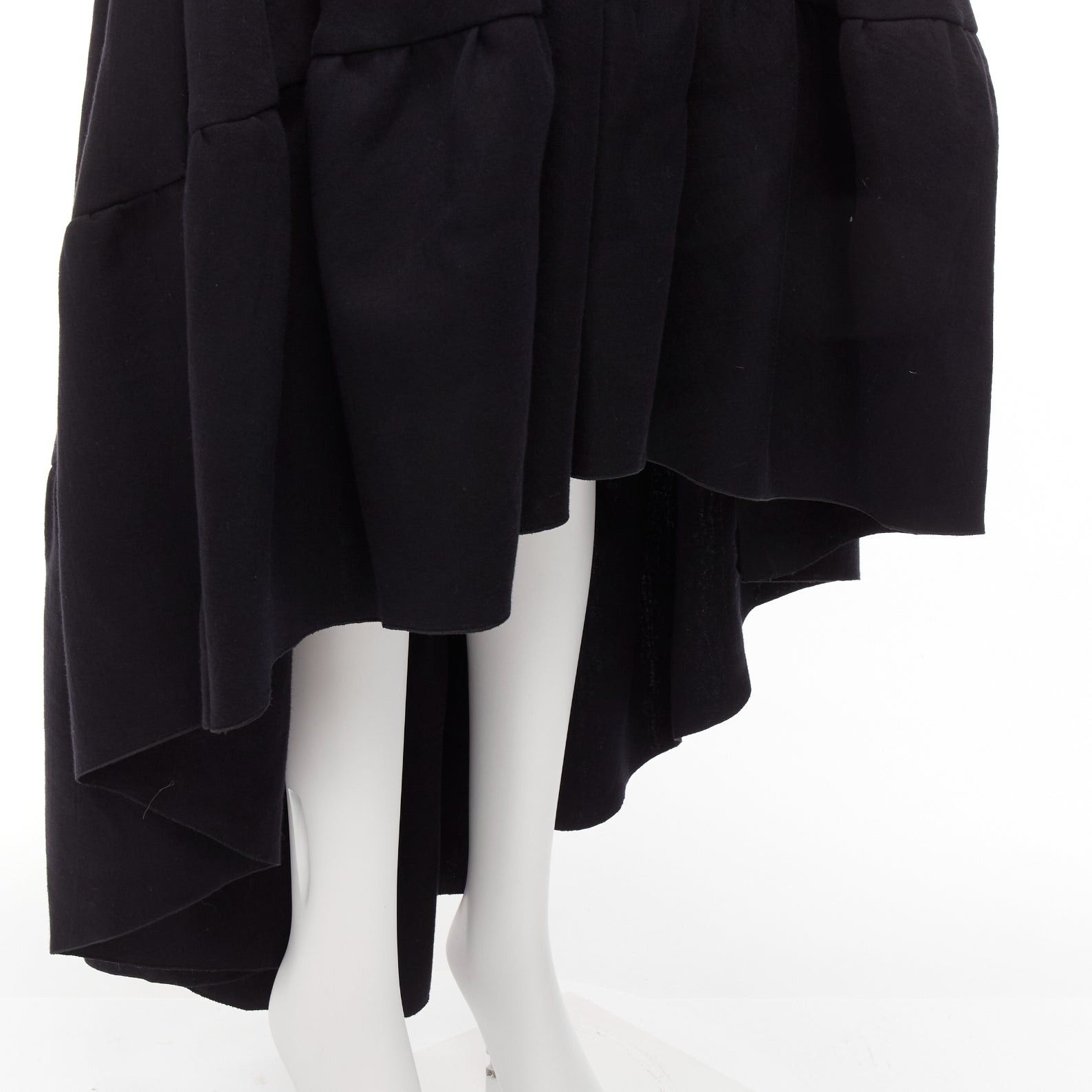 Antonio Berardi ANTONIO BERARDI black cotton blend high low dramatic ruffle skirt IT40 S Size 27" / US 4 / IT 40 - 7 Thumbnail