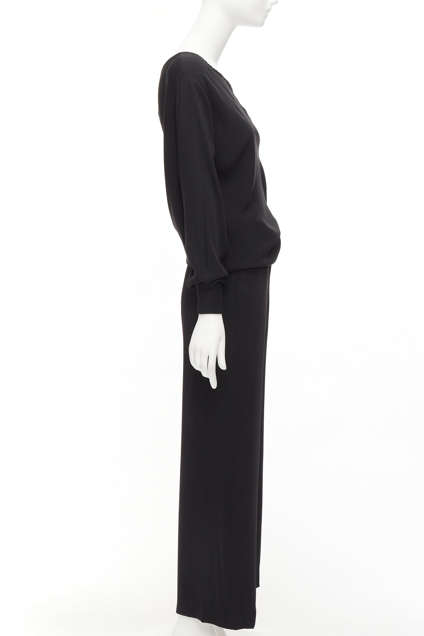 Maison Margiela MAISON MARGIELA MM6 black one shoulder drape cut cropped jumpsuit FR36 S Size 27" / US 4 / IT 40 - 4 Thumbnail