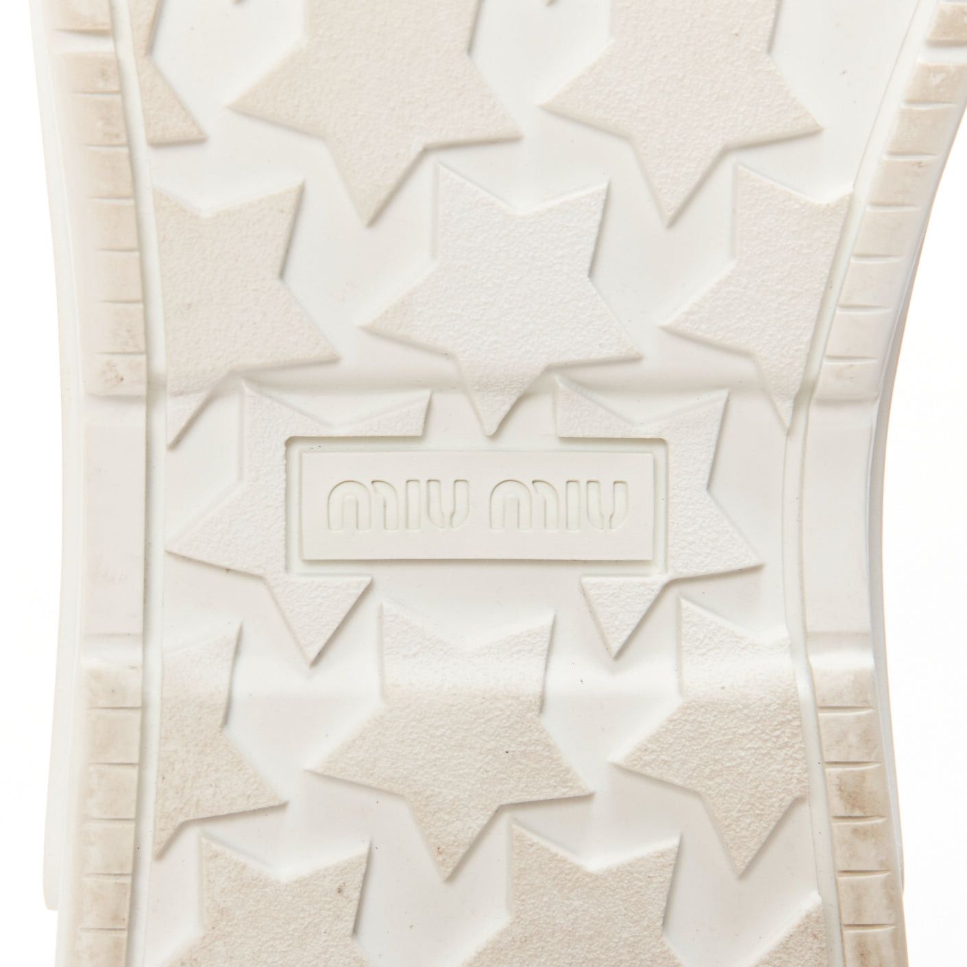 Miu Miu MIU MIU white leather logo tongue clear big crystal heels chunky sneakers EU38 Size US 8 / IT 38 - 10 Thumbnail
