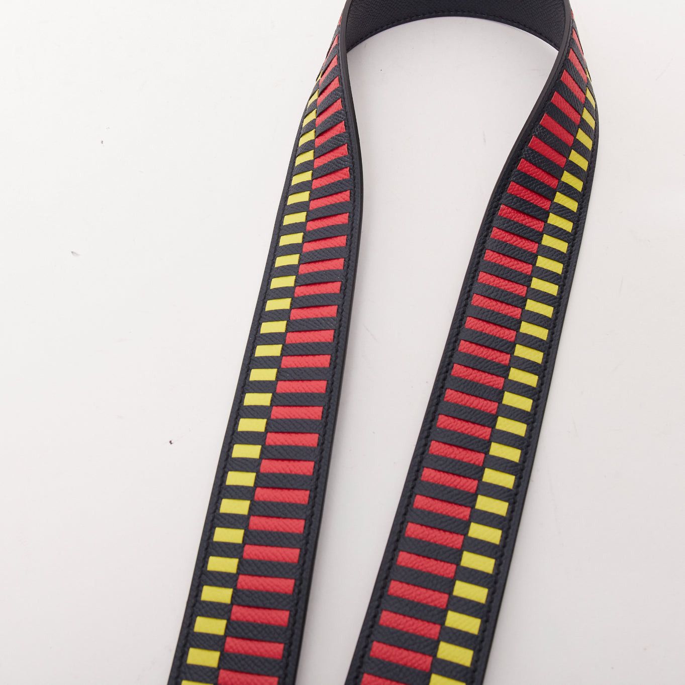 Hermes HERMES Sangle 40 red yellow black woven leather gold hardware bag strap Size ONE SIZE - 5 Thumbnail