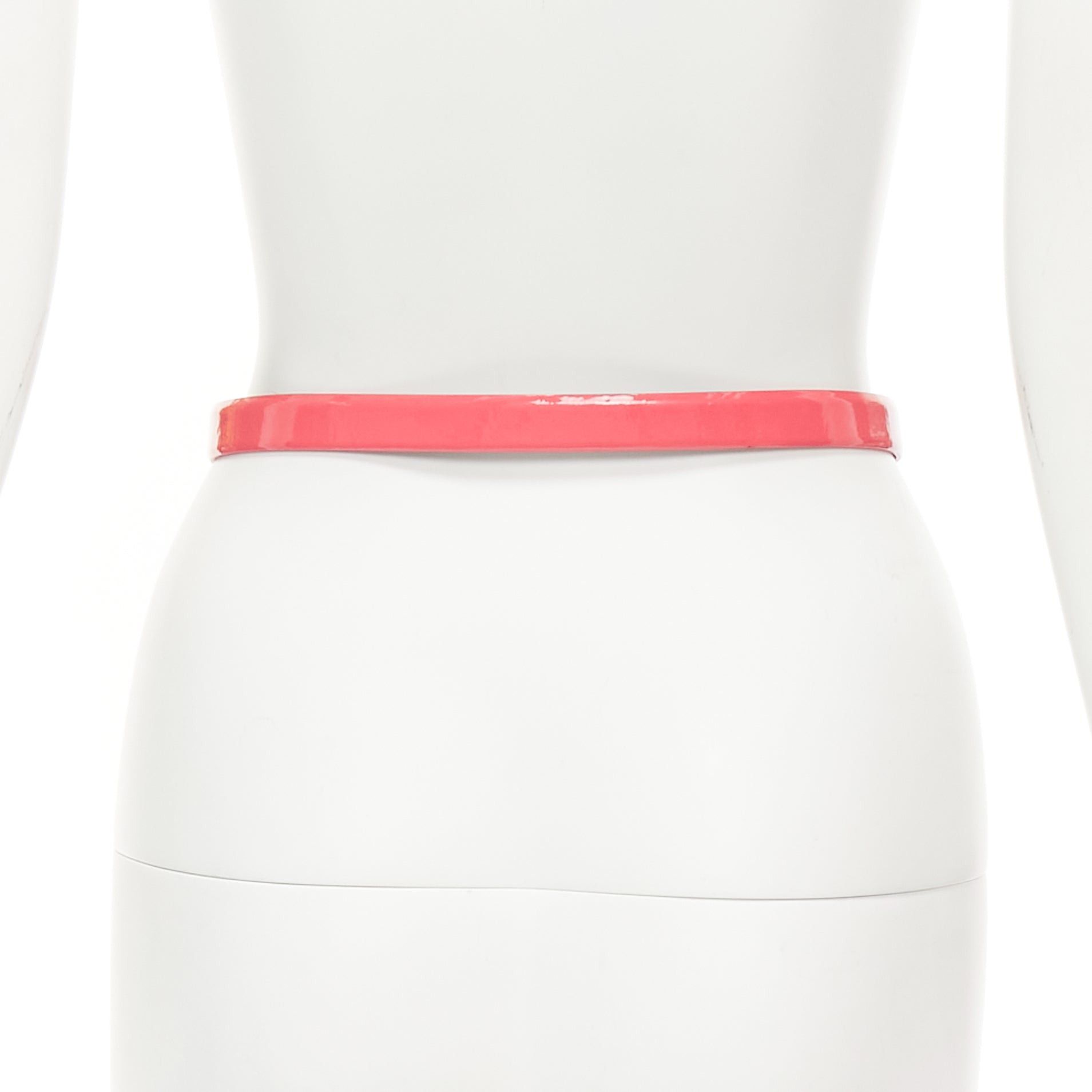 Chanel CHANEL B15P hot pink patent leather CC logo buckle skinny belt 70cm Size ONE SIZE - 5 Thumbnail