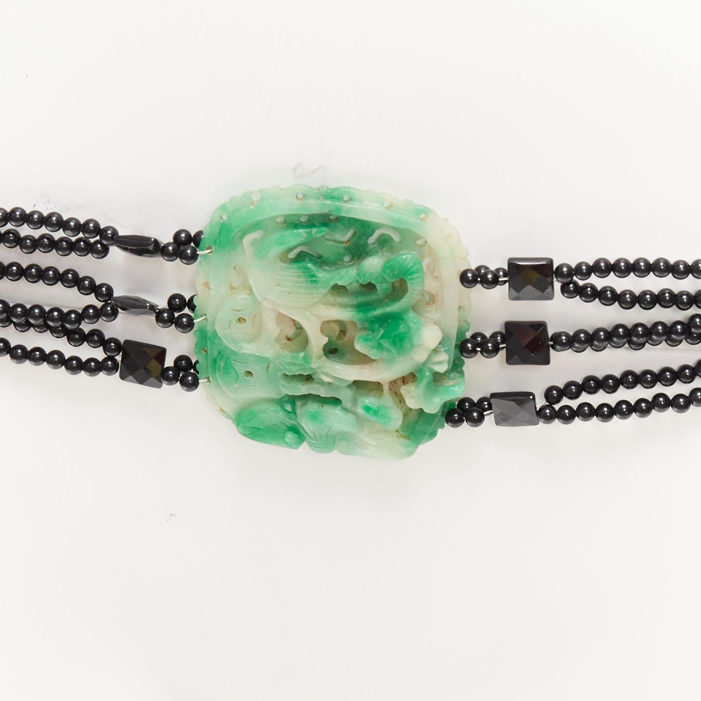 Other JENNIFER POLLOCK green oriental chinese stamp jade black beads chain belt Size ONE SIZE - 2 Thumbnail