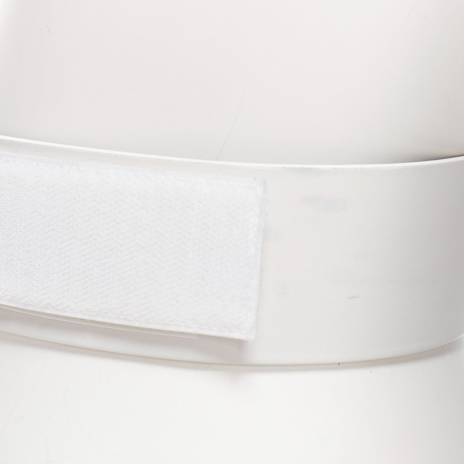 Chanel CHANEL B17S white smooth leather silver logo magic tape wide belt 70cm Size ONE SIZE - 7 Thumbnail