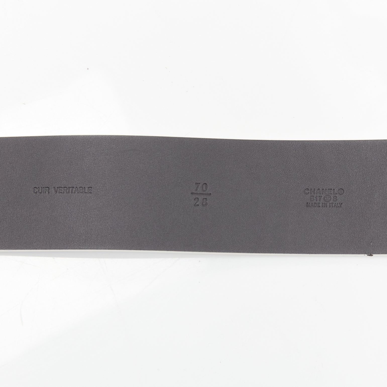 Chanel CHANEL B17S white smooth leather silver logo magic tape wide belt 70cm Size ONE SIZE - 9 Thumbnail