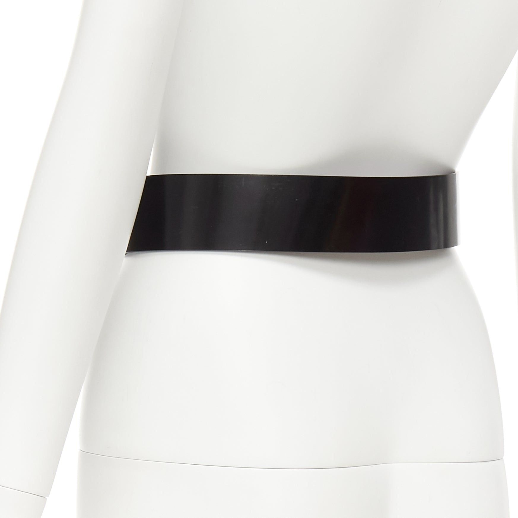Dior DIOR minimal logo metal bar black smooth calfskin wide belt 90cm Size ONE SIZE - 6 Thumbnail
