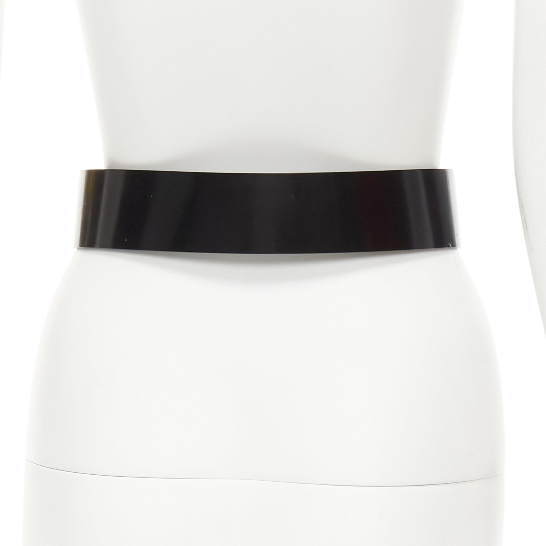 Dior DIOR minimal logo metal bar black smooth calfskin wide belt 90cm Size ONE SIZE - 5 Thumbnail
