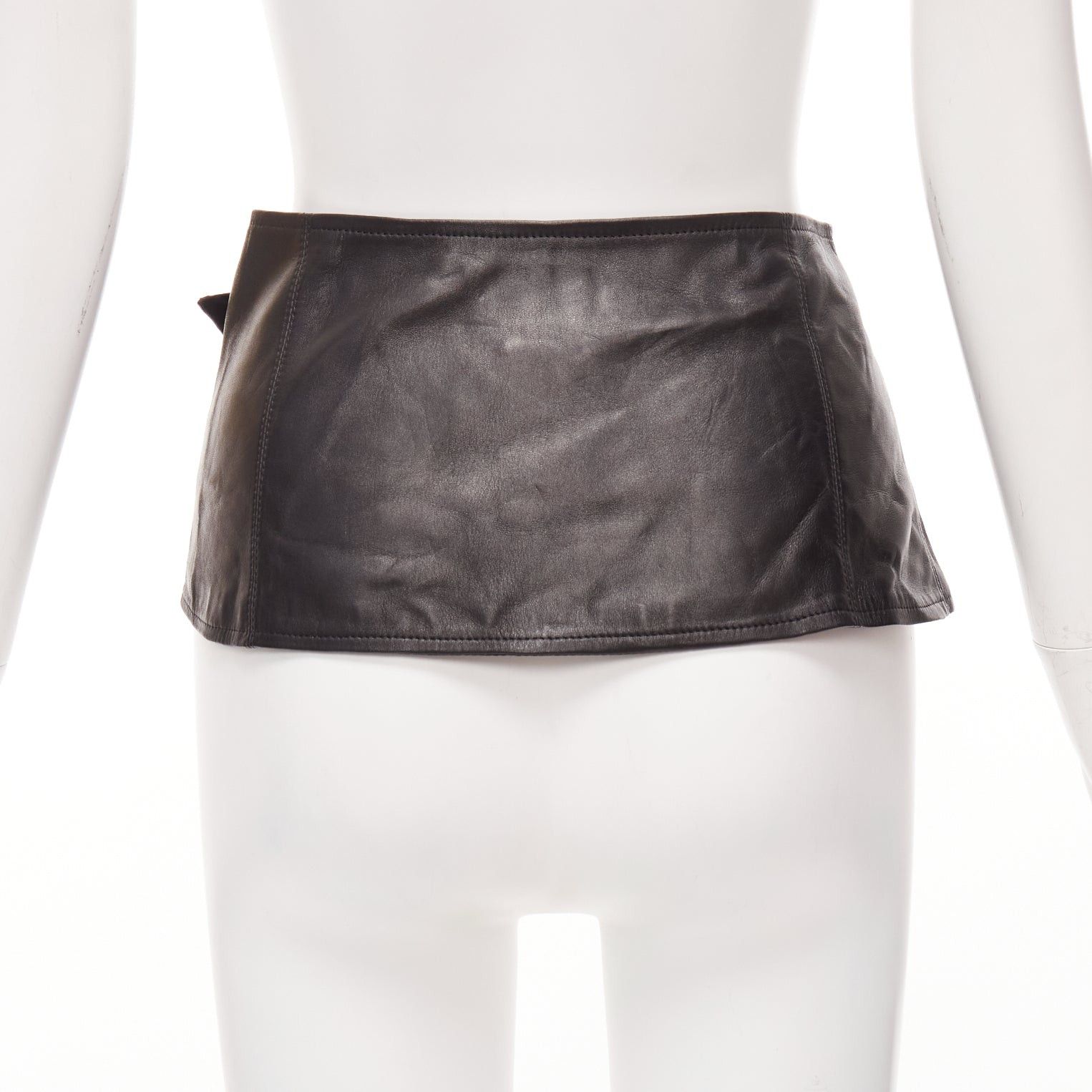 Isabel Marant ISABEL MARANT Mosa black calf leather silver metal ring cotton lined belt 70cm Size ONE SIZE - 5 Thumbnail
