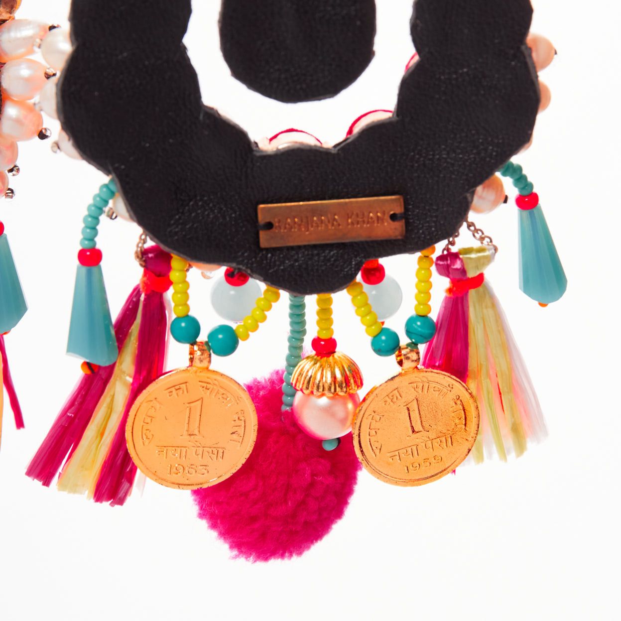 Other RANJANA KHAN neon orange crystal beads multi dangling clip on earrings Size ONE SIZE - 7 Thumbnail