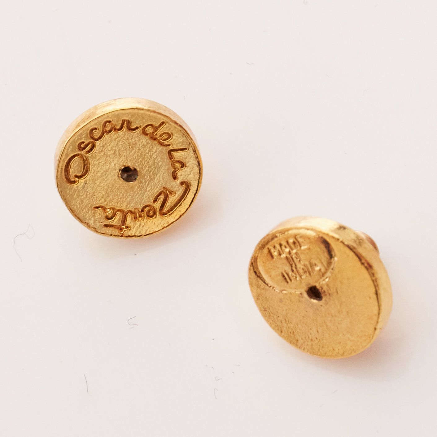 Oscar De La Renta OSCAR DE LA RENTA dark green raffia acrylic plate round pin earrings Size ONE SIZE - 6 Thumbnail