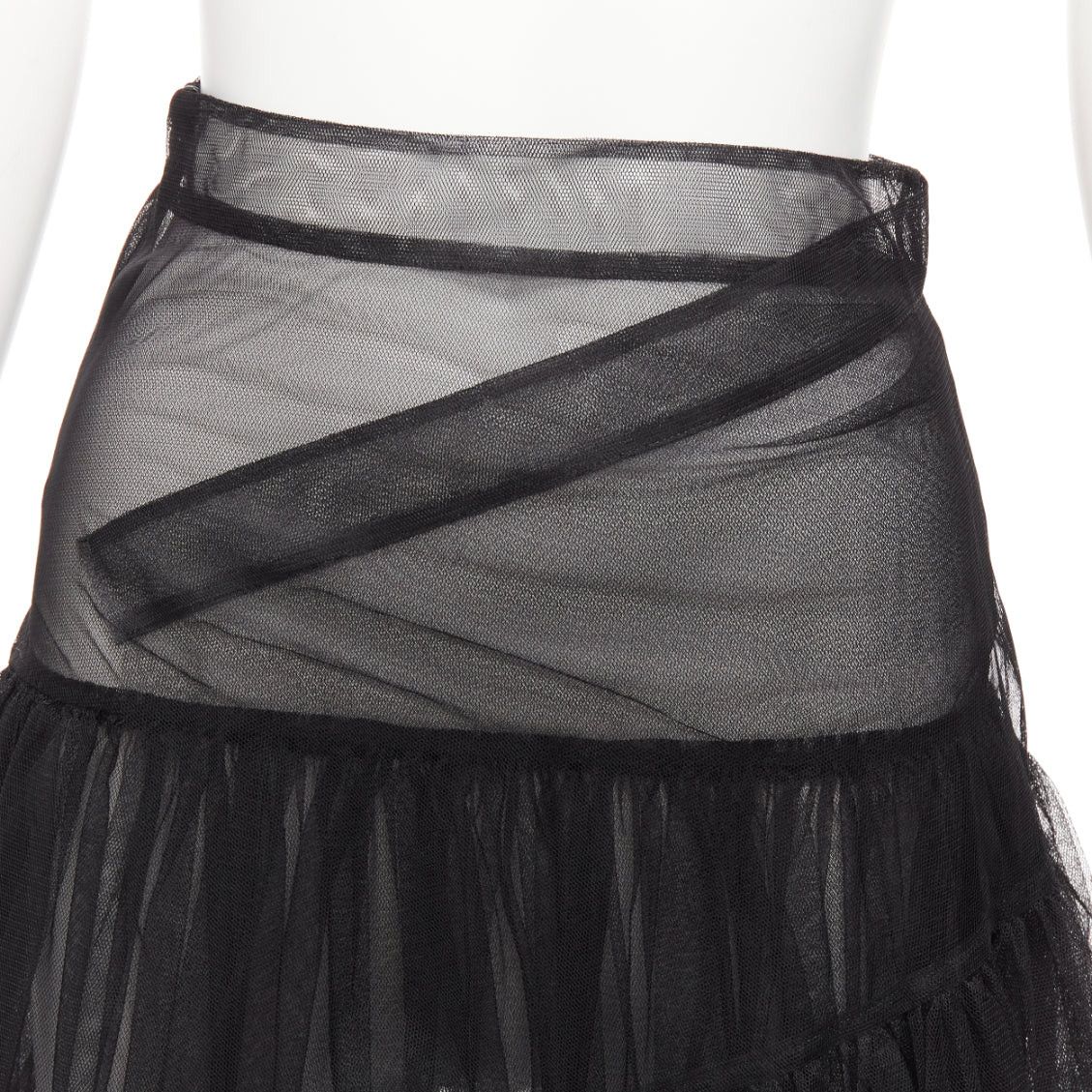 Shushu/Tong SHUSHU TONG black tulle asymmetric top high low hem A-line tutu skirt UK6 XS Size 26" / US 2 / IT 38 - 2 Thumbnail