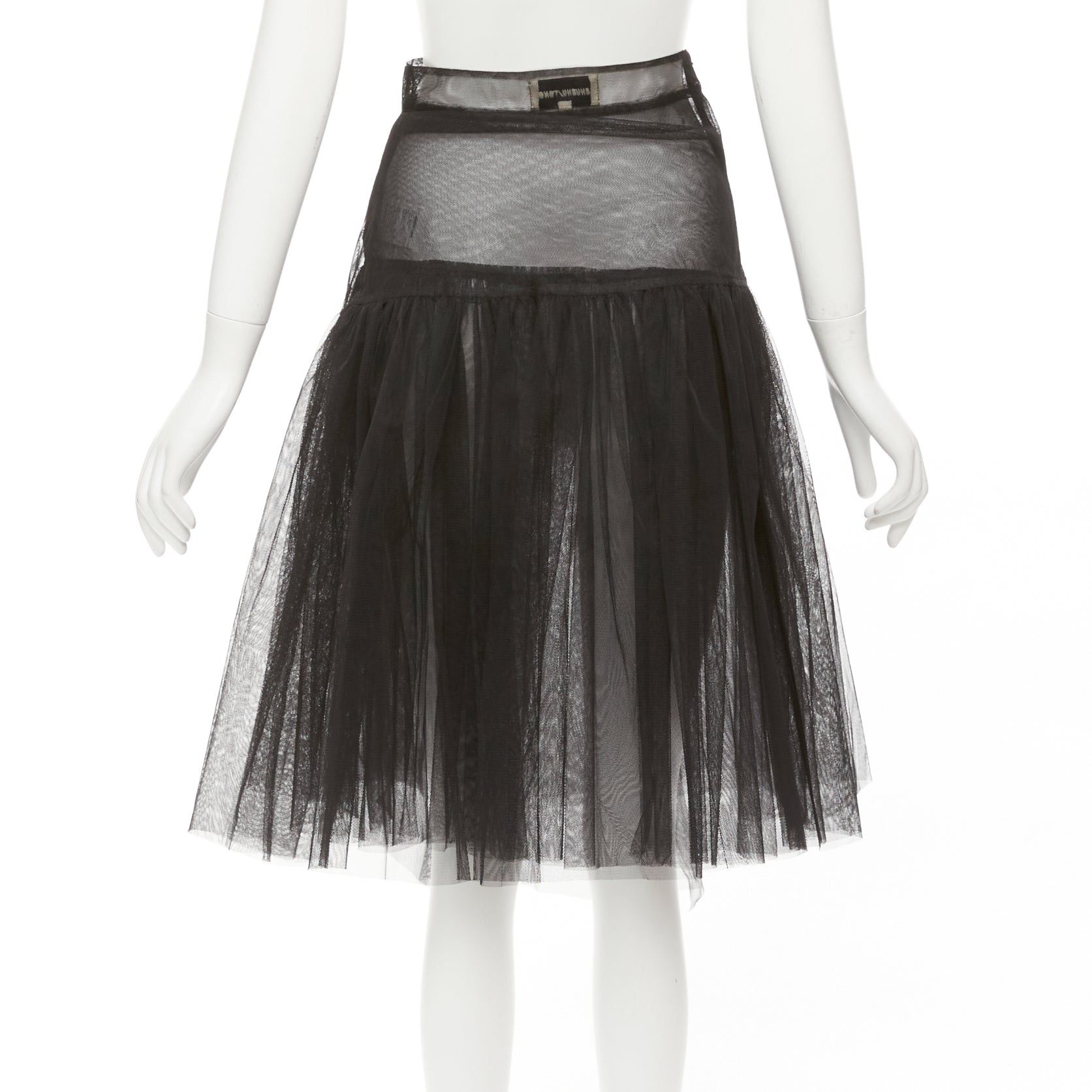 Shushu/Tong SHUSHU TONG black tulle asymmetric top high low hem A-line tutu skirt UK6 XS Size 26" / US 2 / IT 38 - 5 Thumbnail