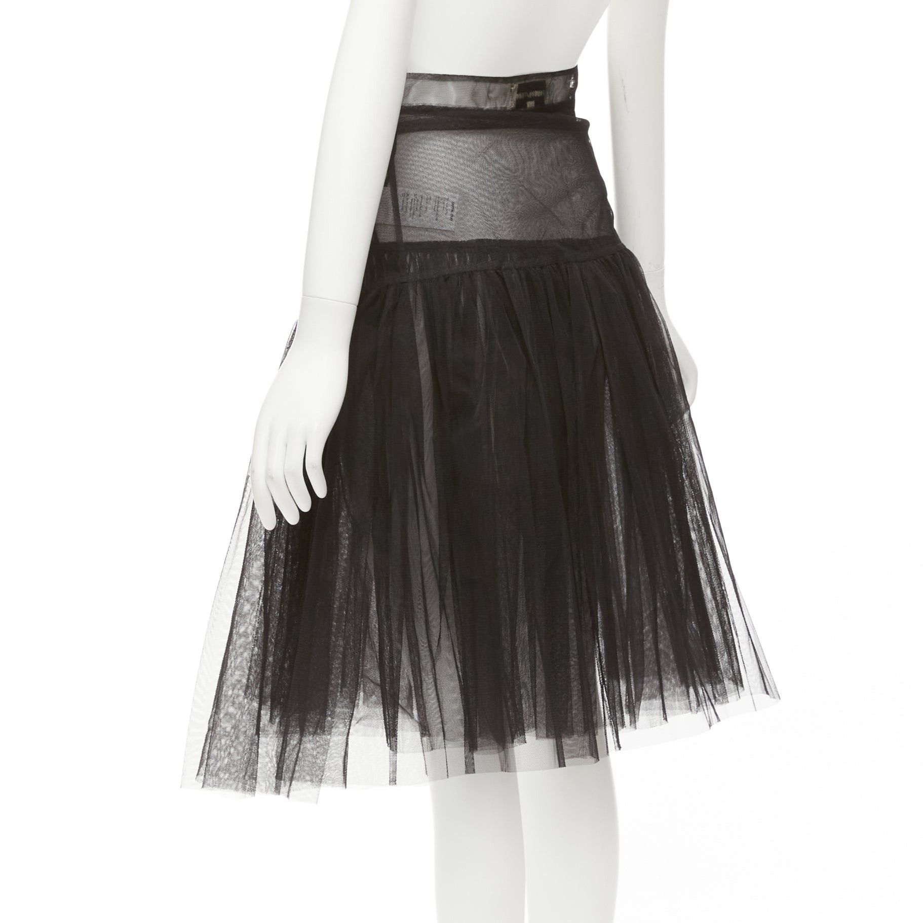Shushu/Tong SHUSHU TONG black tulle asymmetric top high low hem A-line tutu skirt UK6 XS Size 26" / US 2 / IT 38 - 6 Thumbnail