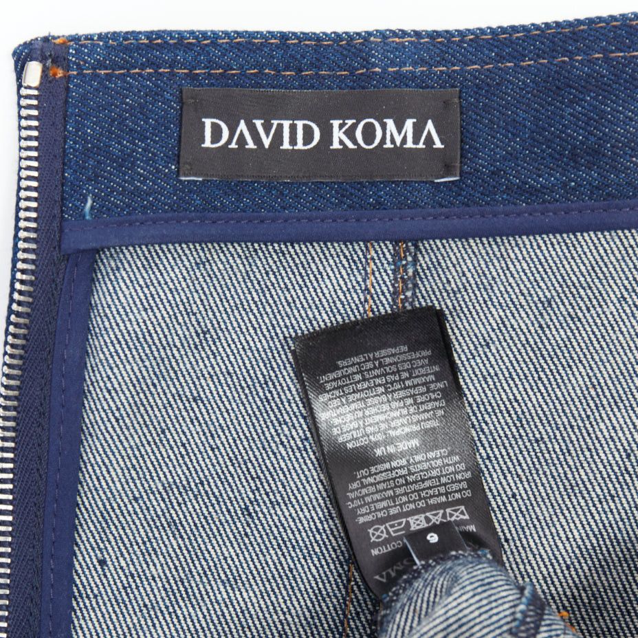 Other DAVID KOMA Corset Denim blue cotton cascade sides mini dress UK6 XS Size XS / US 0-2 / IT 36-38 - 8 Thumbnail