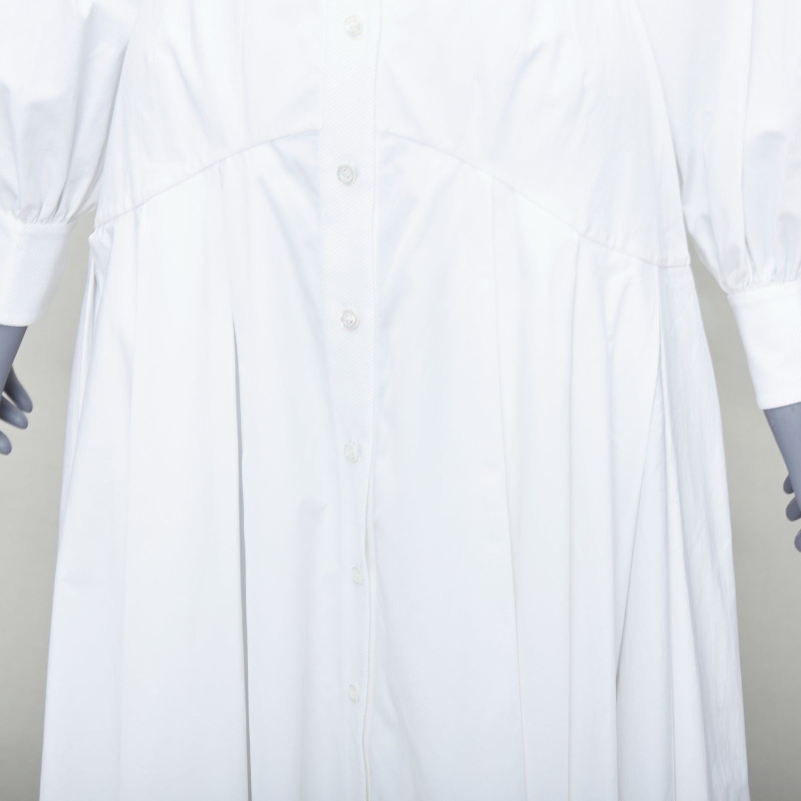 Alexander McQueen ALEXANDER MCQUEEN 2022 white cotton silver grommet midi dress IT38 XS Size M / US 6-8 / IT 42-44 - 7 Thumbnail
