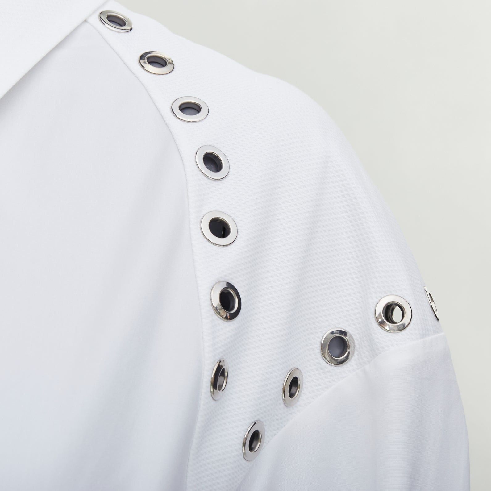 Alexander McQueen ALEXANDER MCQUEEN 2022 white cotton silver grommet midi dress IT38 XS Size M / US 6-8 / IT 42-44 - 2 Thumbnail
