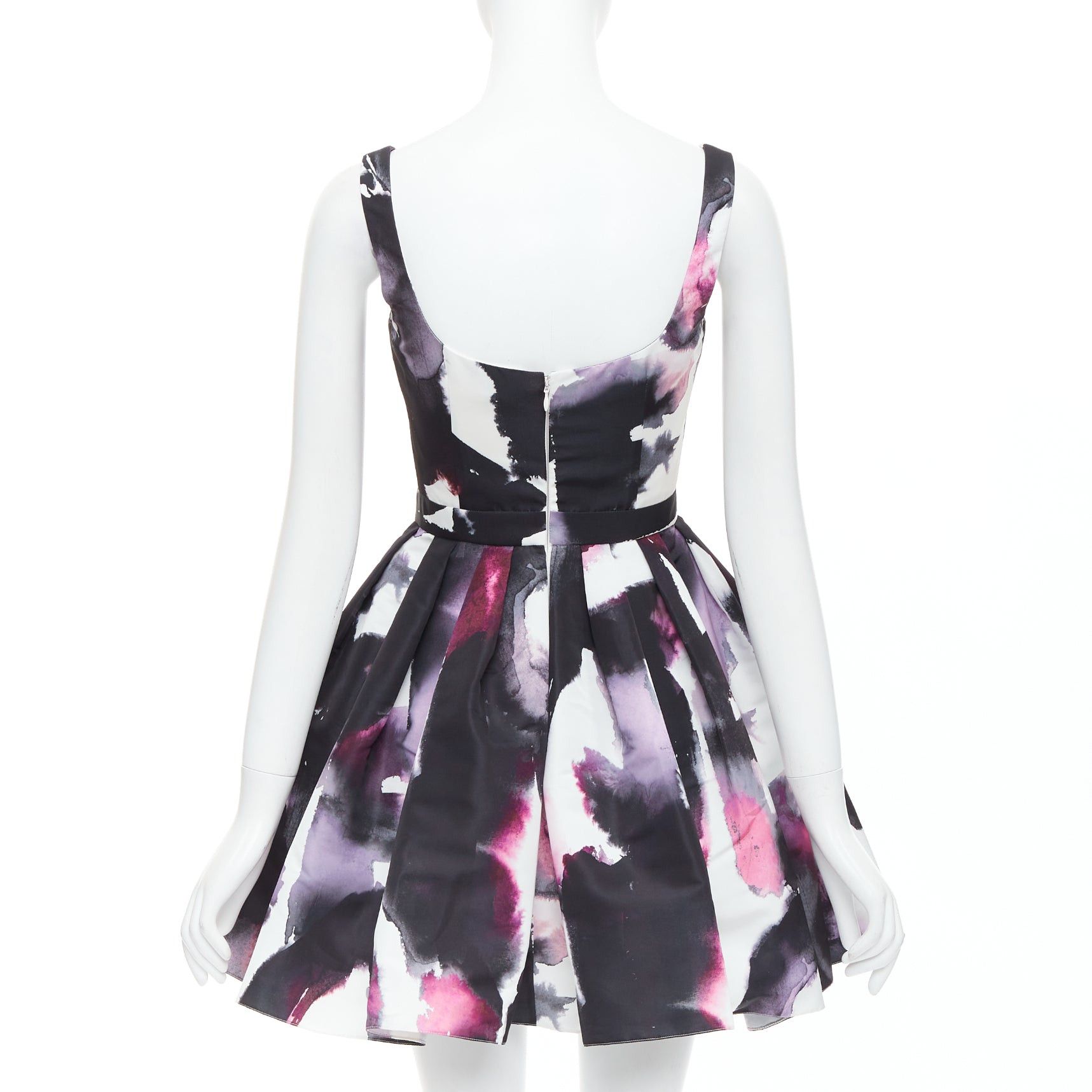 Alexander McQueen ALEXANDER MCQUEEN 2022 purple watercolor Graffiti print flared short dress IT38 XS Size XS / US 0-2 / IT 36-38 - 5 Thumbnail