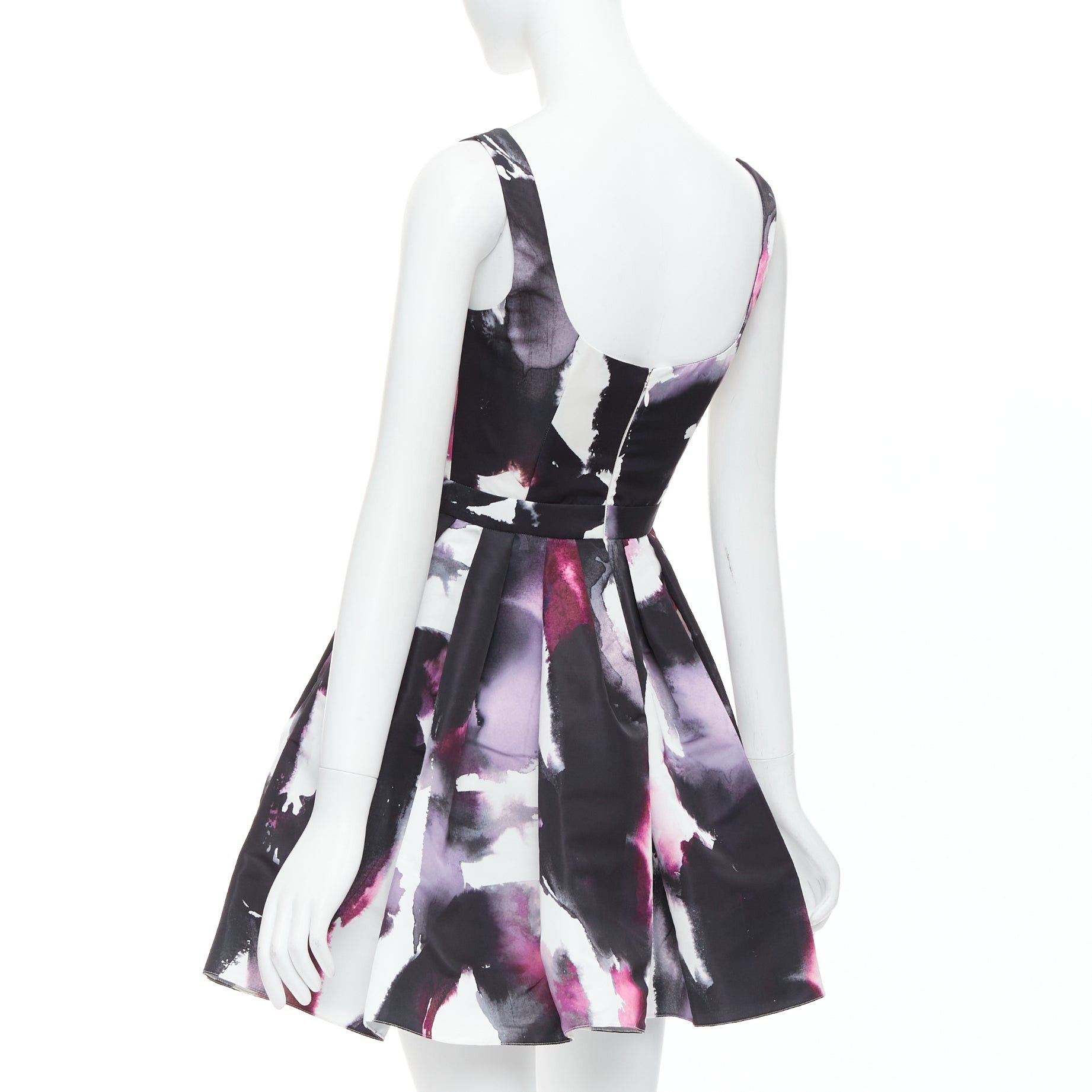 Alexander McQueen ALEXANDER MCQUEEN 2022 purple watercolor Graffiti print flared short dress IT38 XS Size XS / US 0-2 / IT 36-38 - 6 Thumbnail