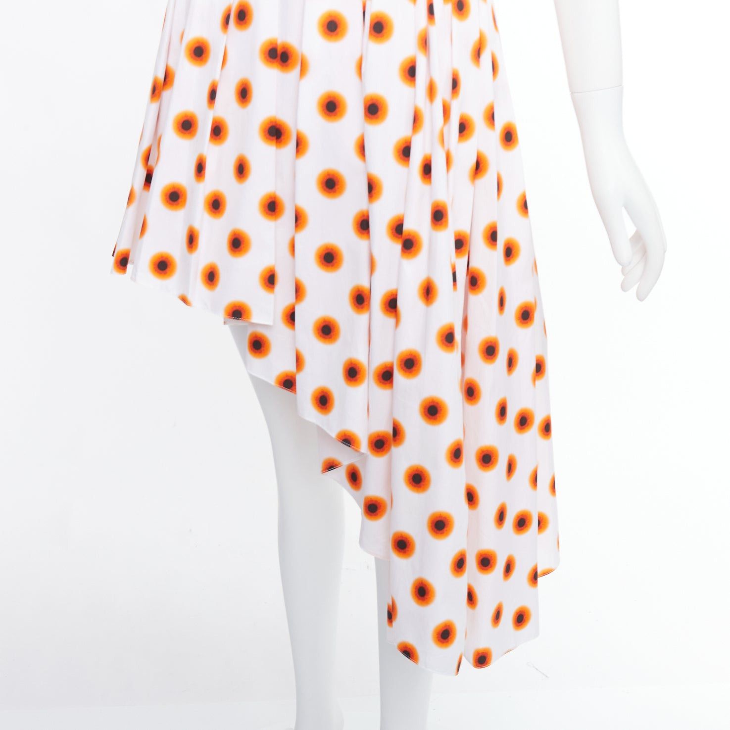 Alexander McQueen ALEXANDER MCQUEEN 2022 Iris orange paint polka dot asymmetric dress IT38 XS Size XS / US 0-2 / IT 36-38 - 7 Thumbnail