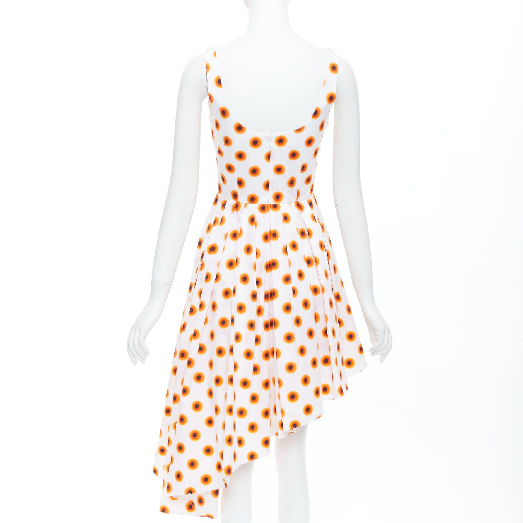 Alexander McQueen ALEXANDER MCQUEEN 2022 Iris orange paint polka dot asymmetric dress IT38 XS Size XS / US 0-2 / IT 36-38 - 5 Thumbnail