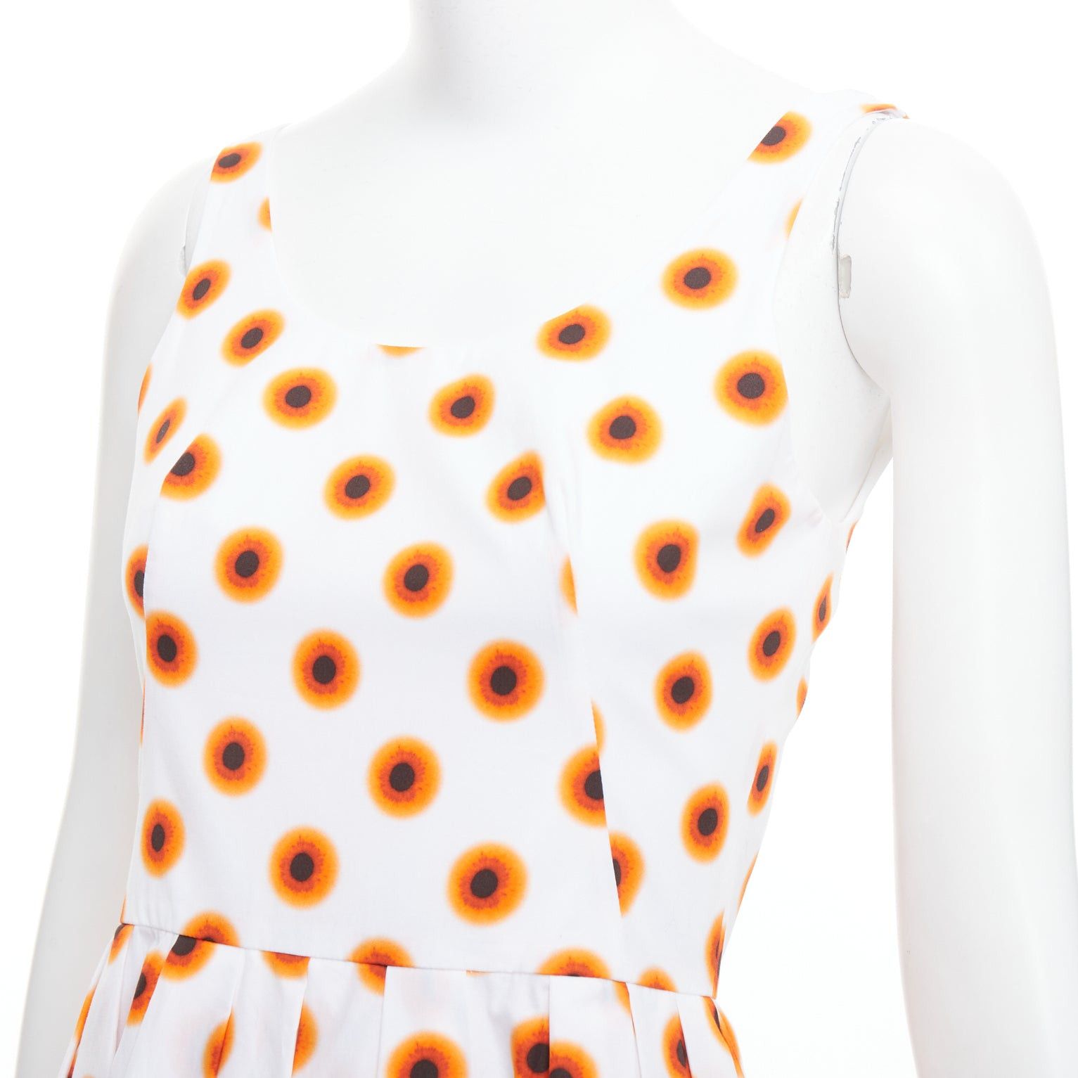 Alexander McQueen ALEXANDER MCQUEEN 2022 Iris orange paint polka dot asymmetric dress IT38 XS Size XS / US 0-2 / IT 36-38 - 2 Thumbnail