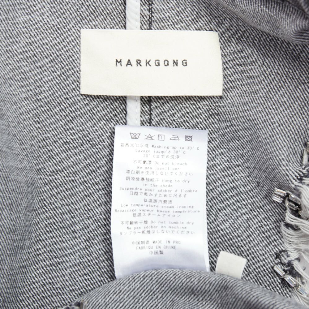Other MARKGONG grey denim clear beads chain embellished blazer FR36 S Size S / US 4 / IT 40 - 9 Thumbnail
