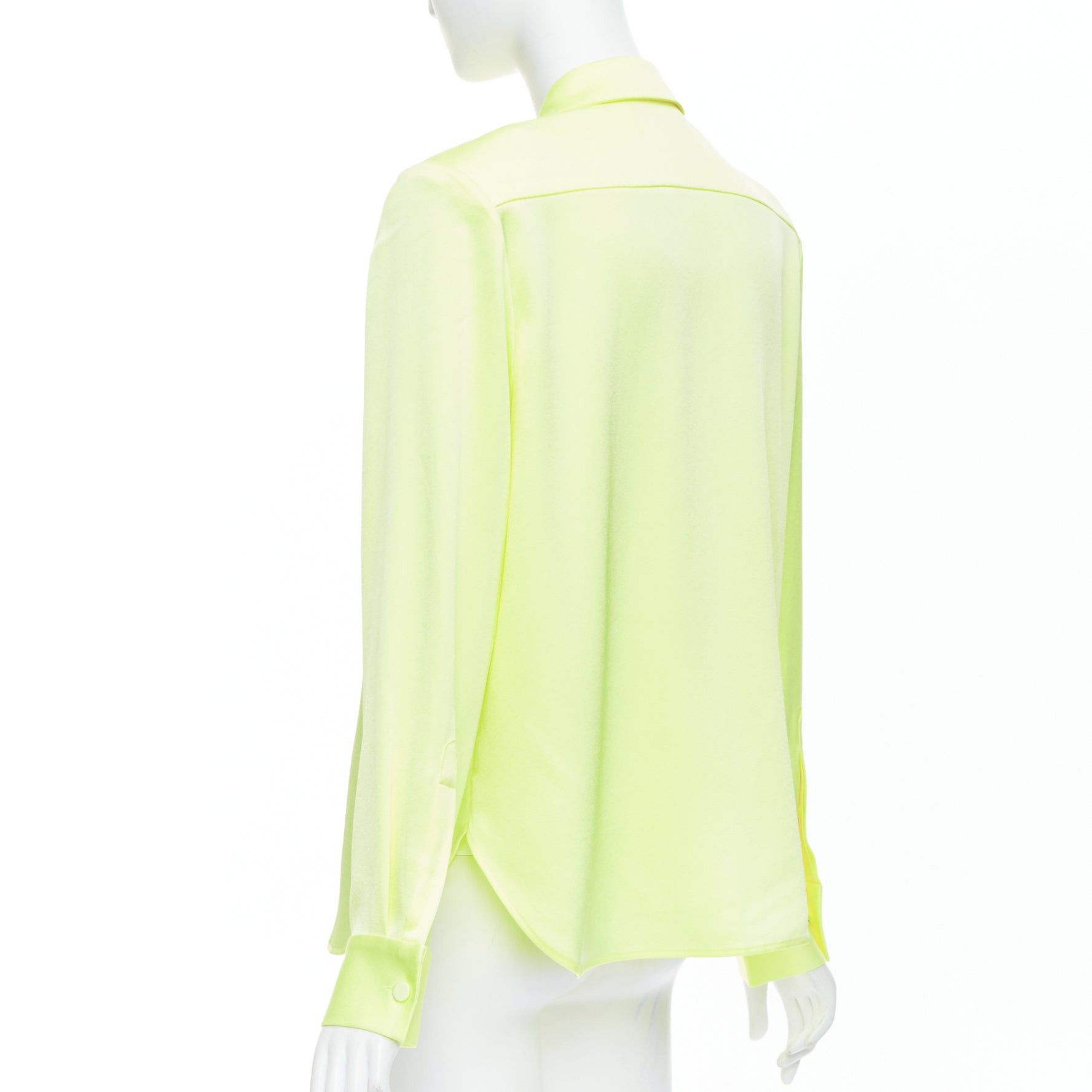 Alex Perry ALEX PERRY neon yellow padded shoulder button down overshirt UK8 S Size S / US 4 / IT 40 - 6 Thumbnail