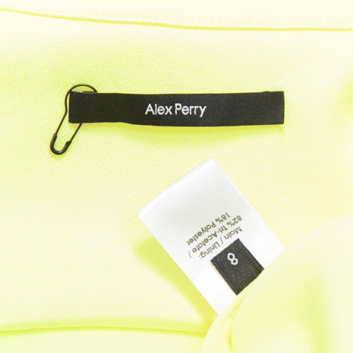 Alex Perry ALEX PERRY neon yellow padded shoulder button down overshirt UK8 S Size S / US 4 / IT 40 - 9 Thumbnail
