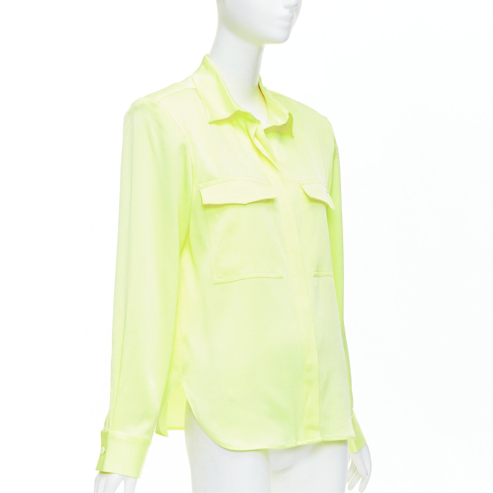 Alex Perry ALEX PERRY neon yellow padded shoulder button down overshirt UK8 S Size S / US 4 / IT 40 - 3 Thumbnail