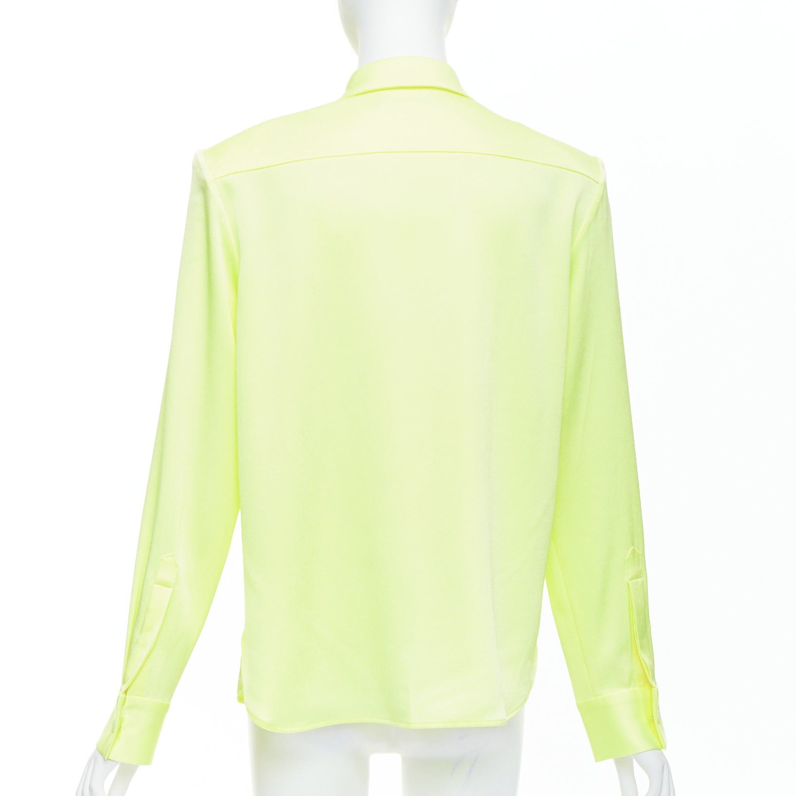 Alex Perry ALEX PERRY neon yellow padded shoulder button down overshirt UK8 S Size S / US 4 / IT 40 - 5 Thumbnail