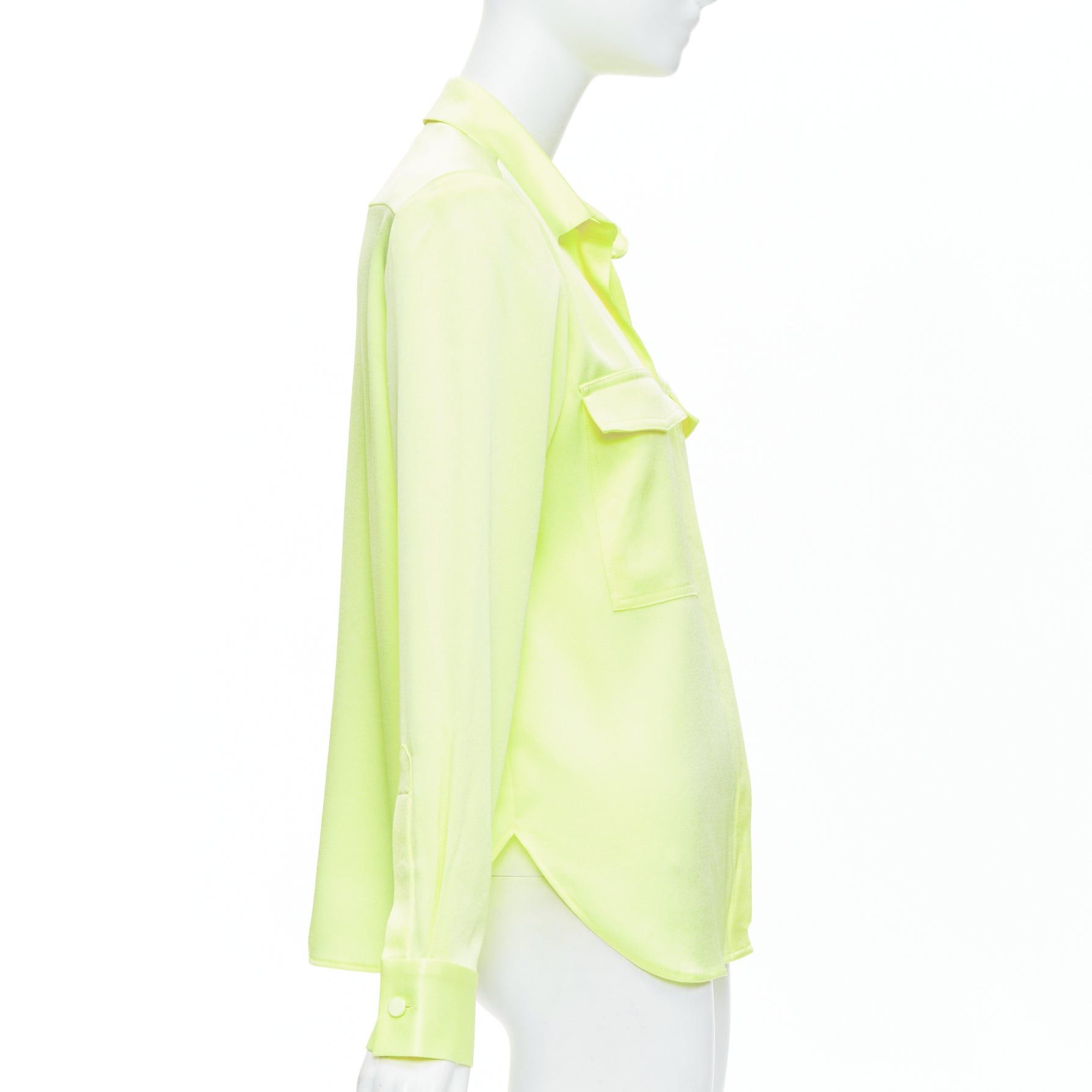 Alex Perry ALEX PERRY neon yellow padded shoulder button down overshirt UK8 S Size S / US 4 / IT 40 - 4 Thumbnail