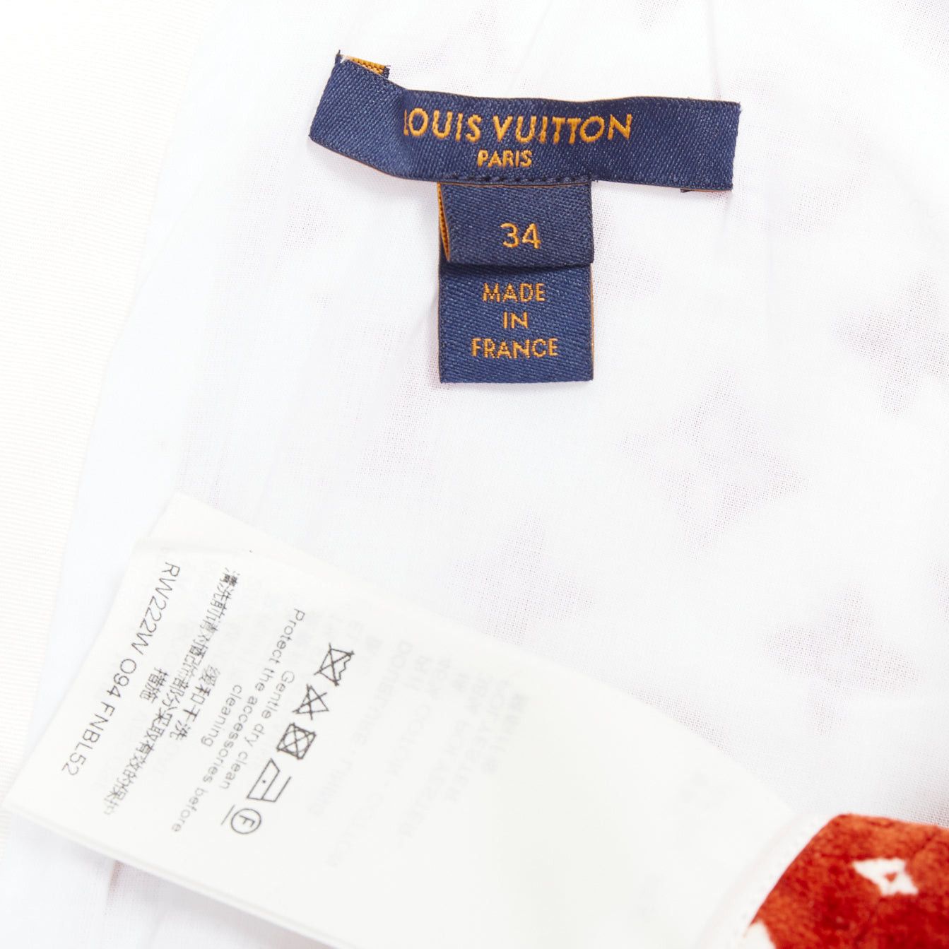 Louis Vuitton LOUIS VUITTON 2022 red white LV monogram gold back zip peplum top FR34 XS Size XS / US 0-2 / IT 36-38 - 8 Thumbnail