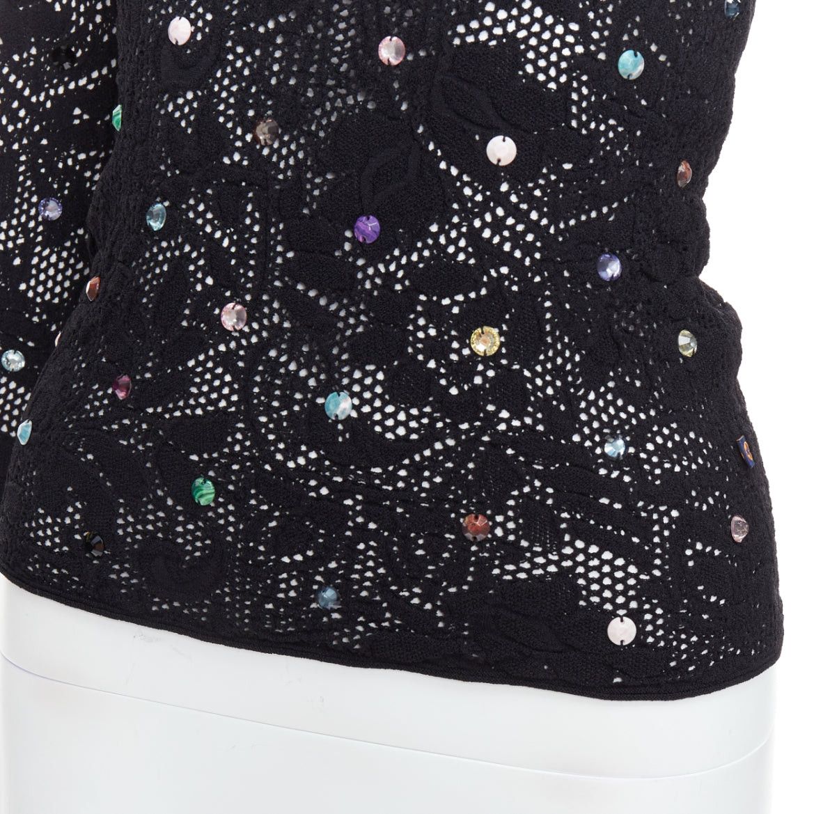Louis Vuitton LOUIS VUITTON 2024 black multiclor jewel floral lace pullover S Size M / US 6-8 / IT 42-44 - 8 Thumbnail