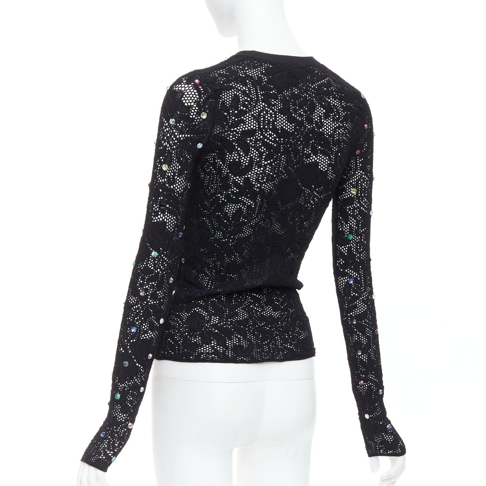 Louis Vuitton LOUIS VUITTON 2024 black multiclor jewel floral lace pullover S Size M / US 6-8 / IT 42-44 - 7 Thumbnail